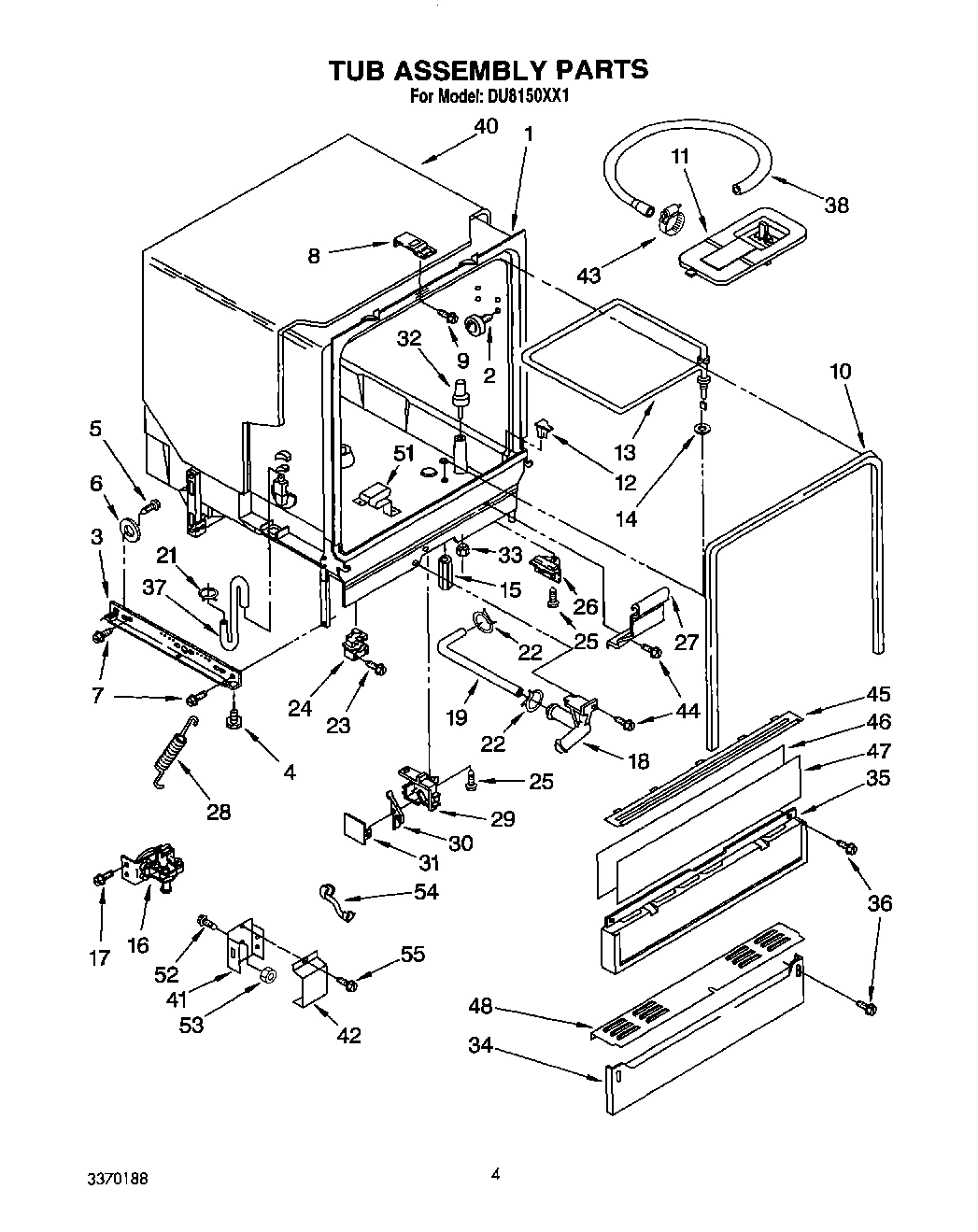 04 - TUB ASSEMBLY, LIT/OPTIONAL