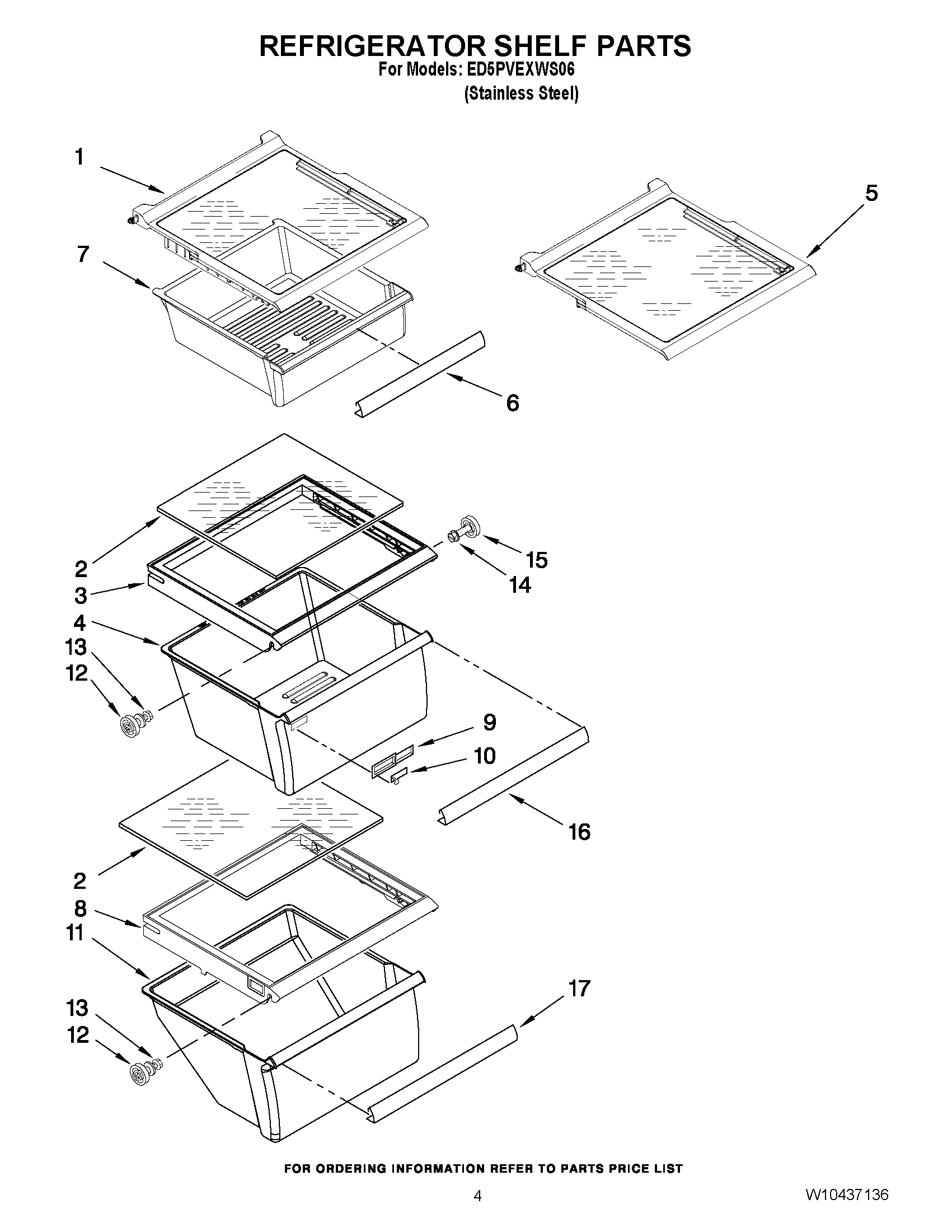 03 - REFRIGERATOR SHELF PARTS