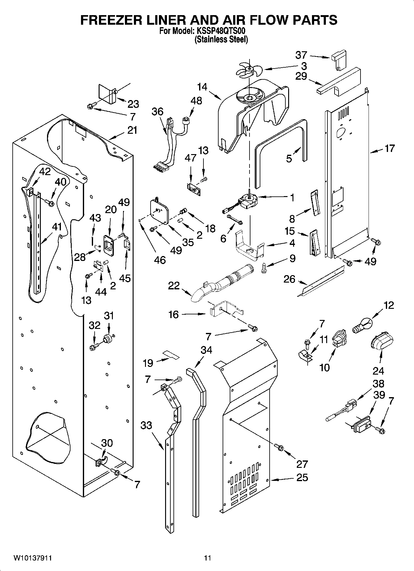 08 - FREEZER LINER AND AIR FLOW PARTS