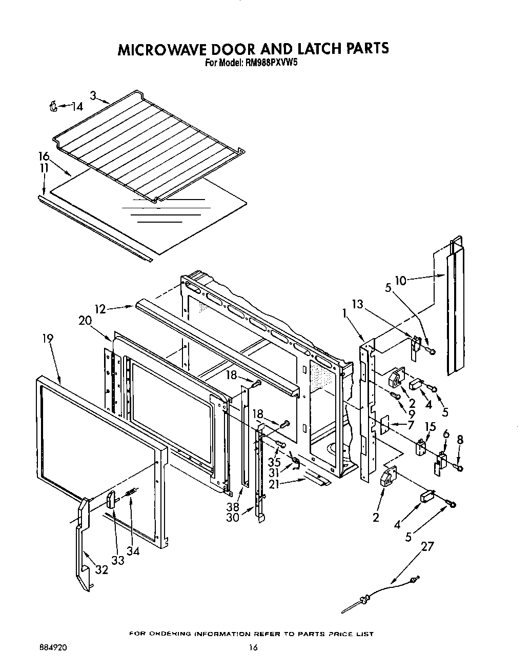 10 - MICROWAVE DOOR AND LATCH, OPTIONAL