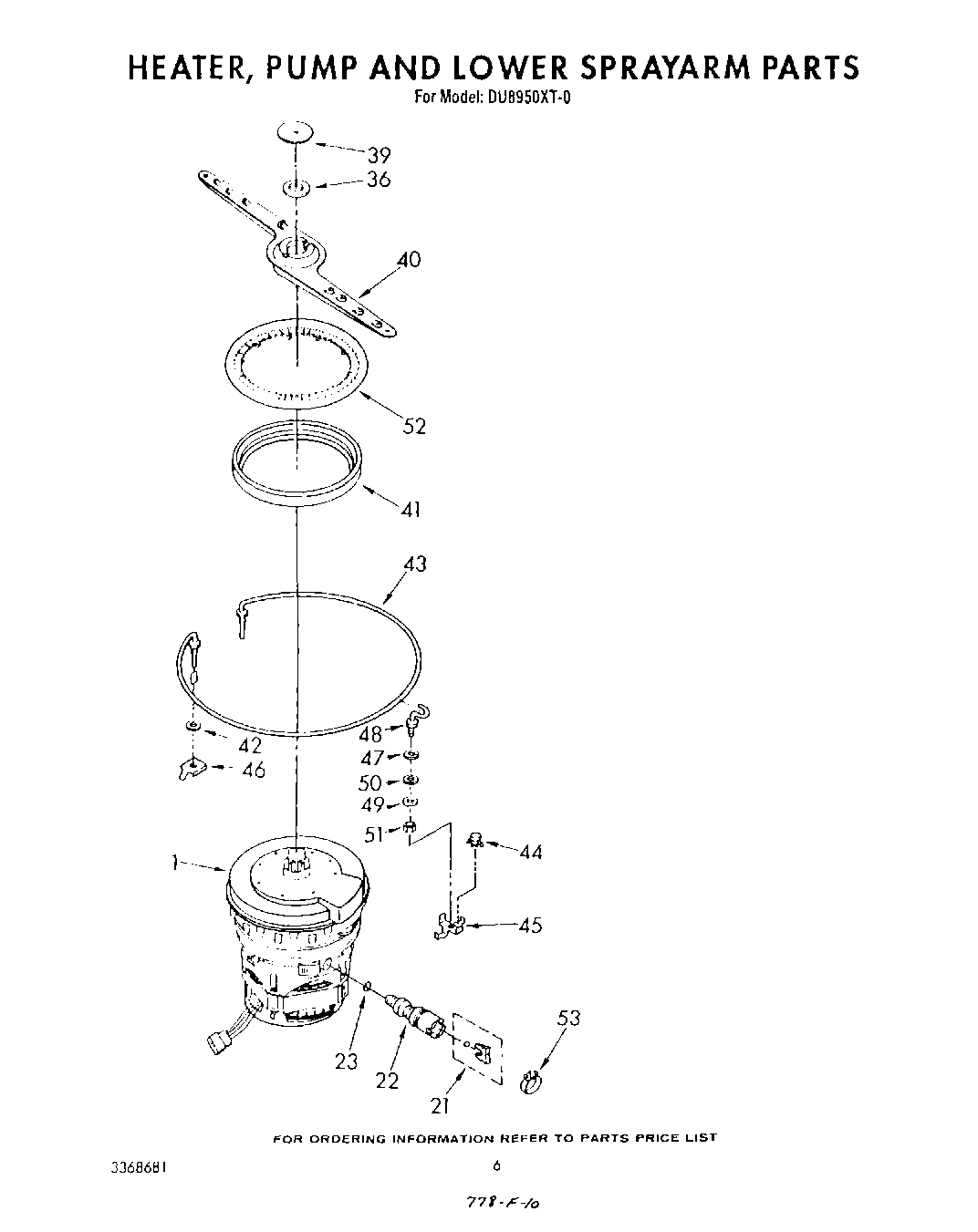 04 - HEATER, PUMP AND LOWER SPRAY ARM