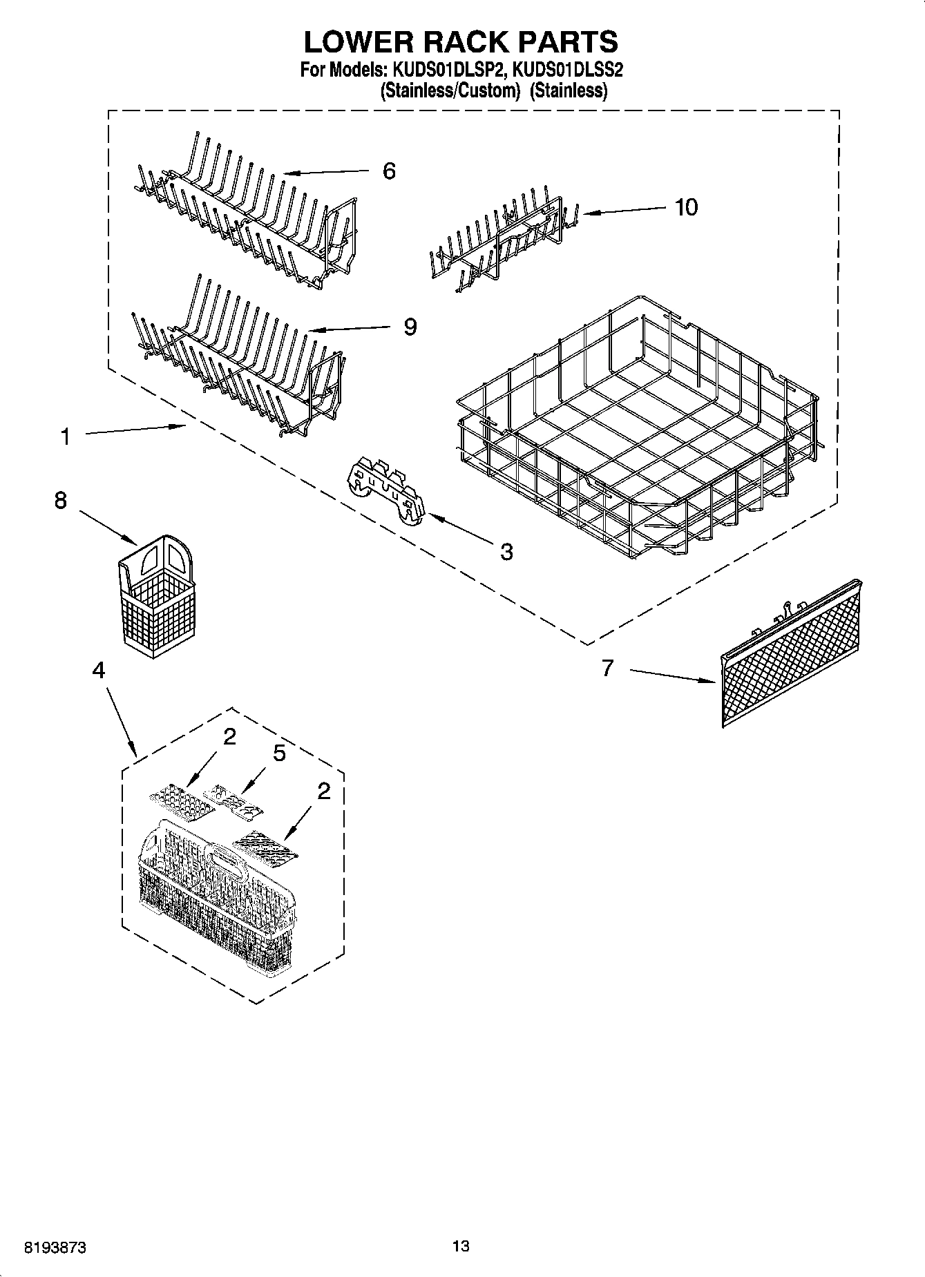10 - LOWER RACK PARTS