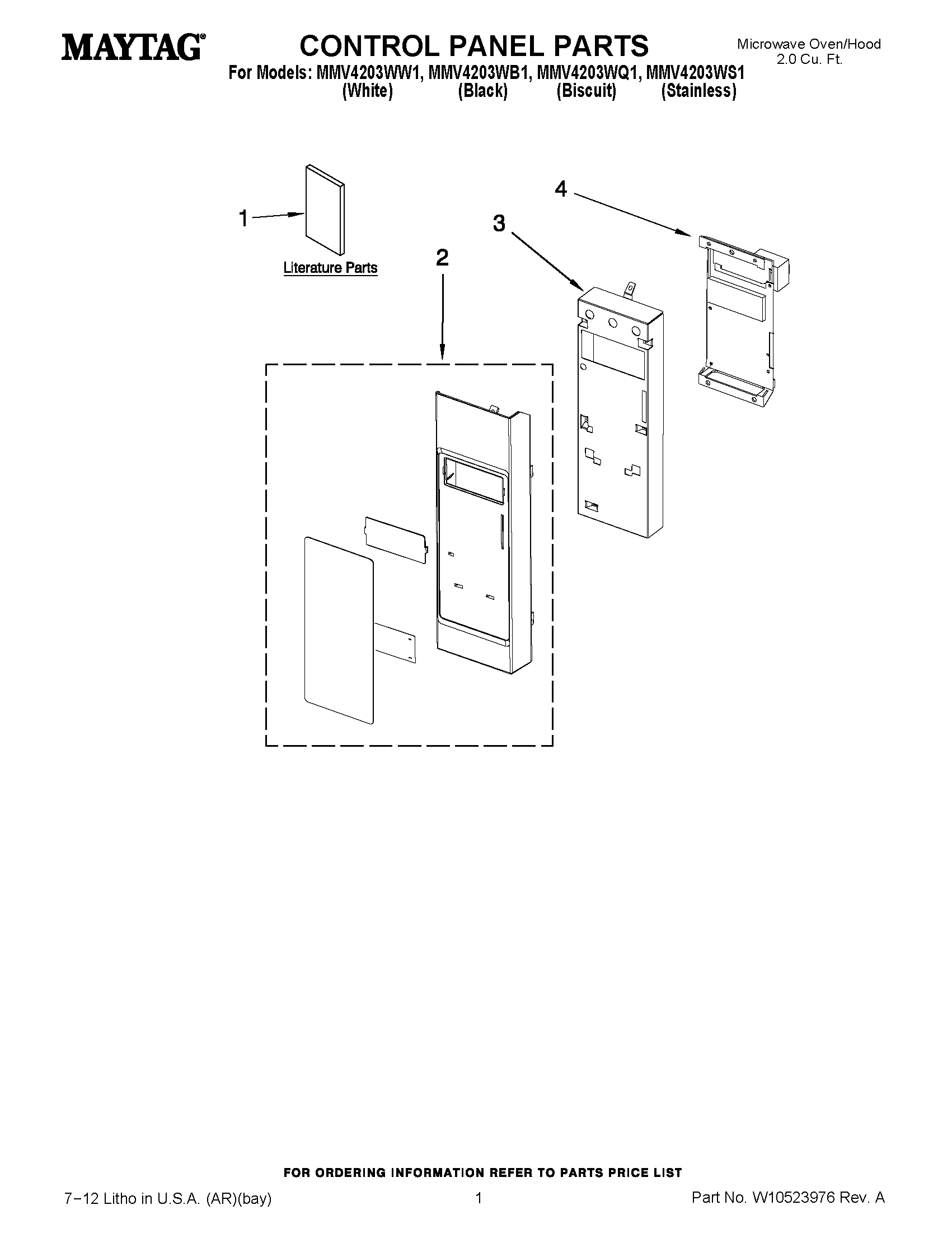 01 - CONTROL PANEL PARTS