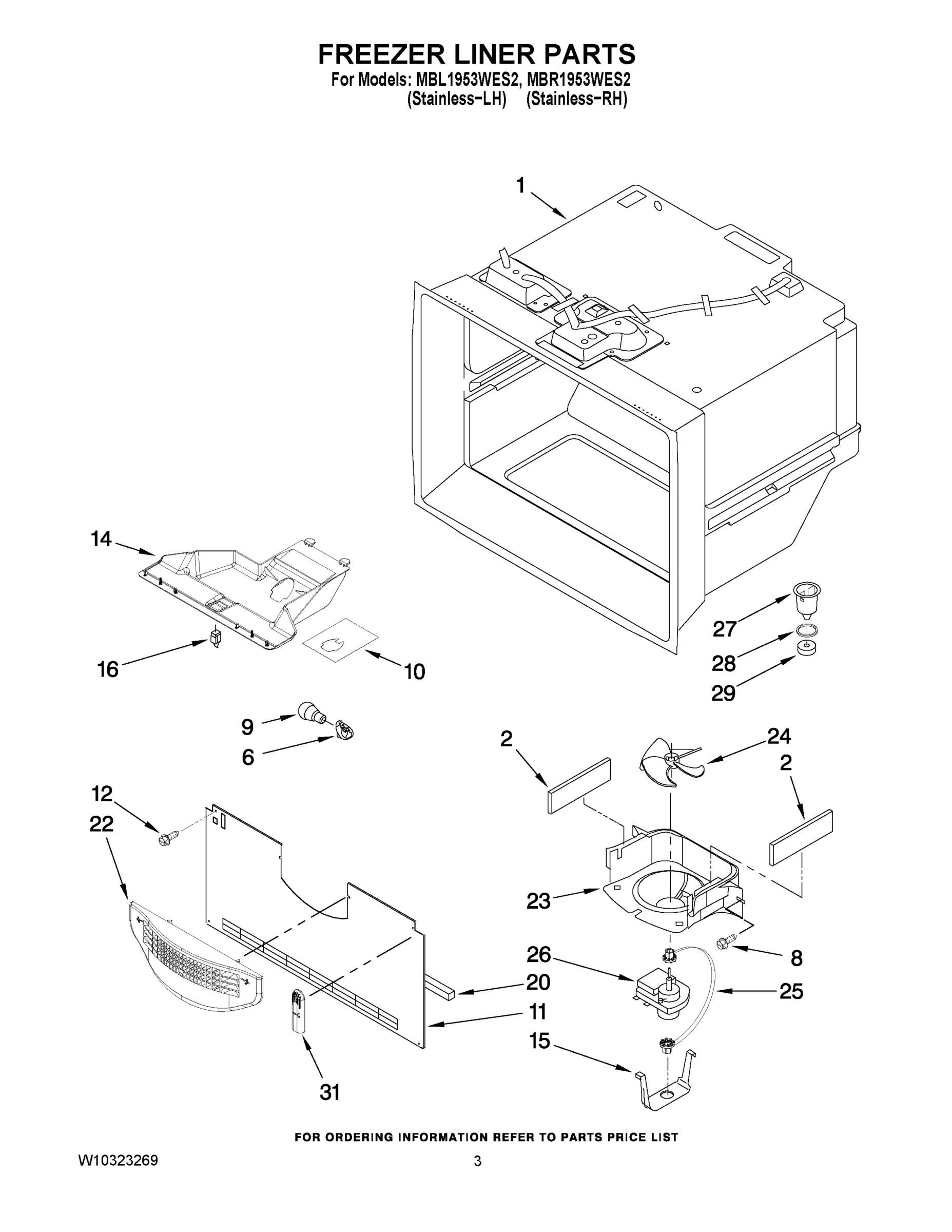 02 - FREEZER LINER PARTS