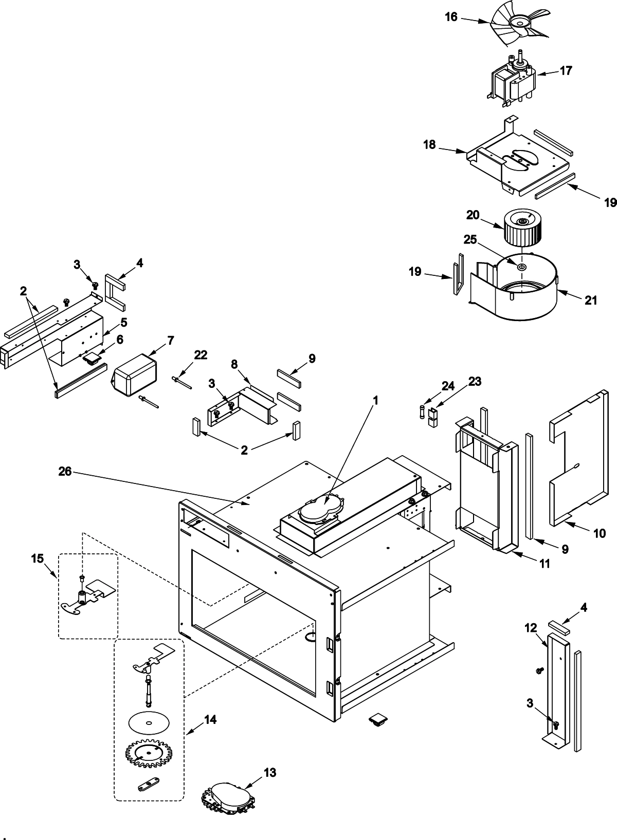 FUSES, ANTENNAS, BLOWER, DUCTS, CAVITY