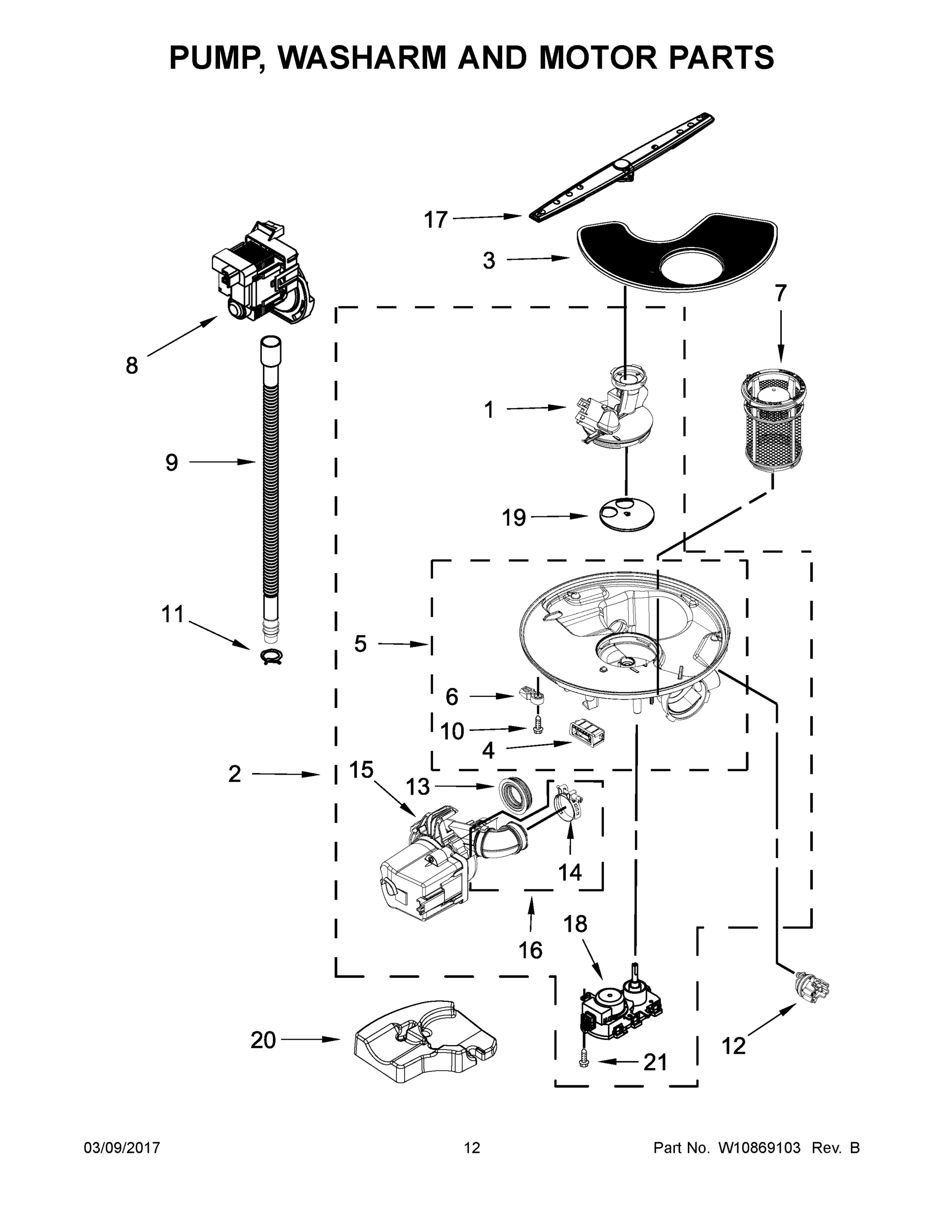 07 - PUMP, WASHARM AND MOTOR PARTS