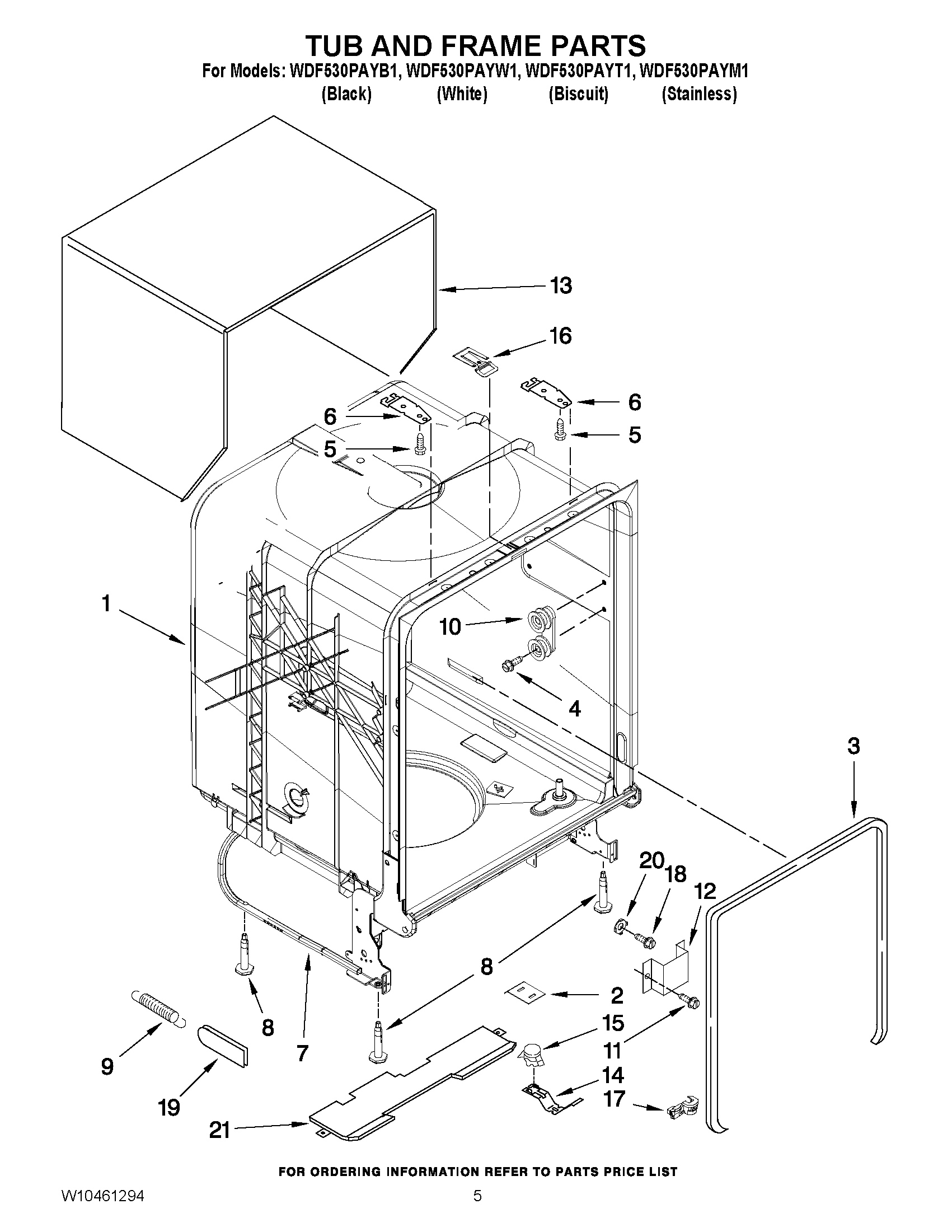 05 - TUB AND FRAME PARTS