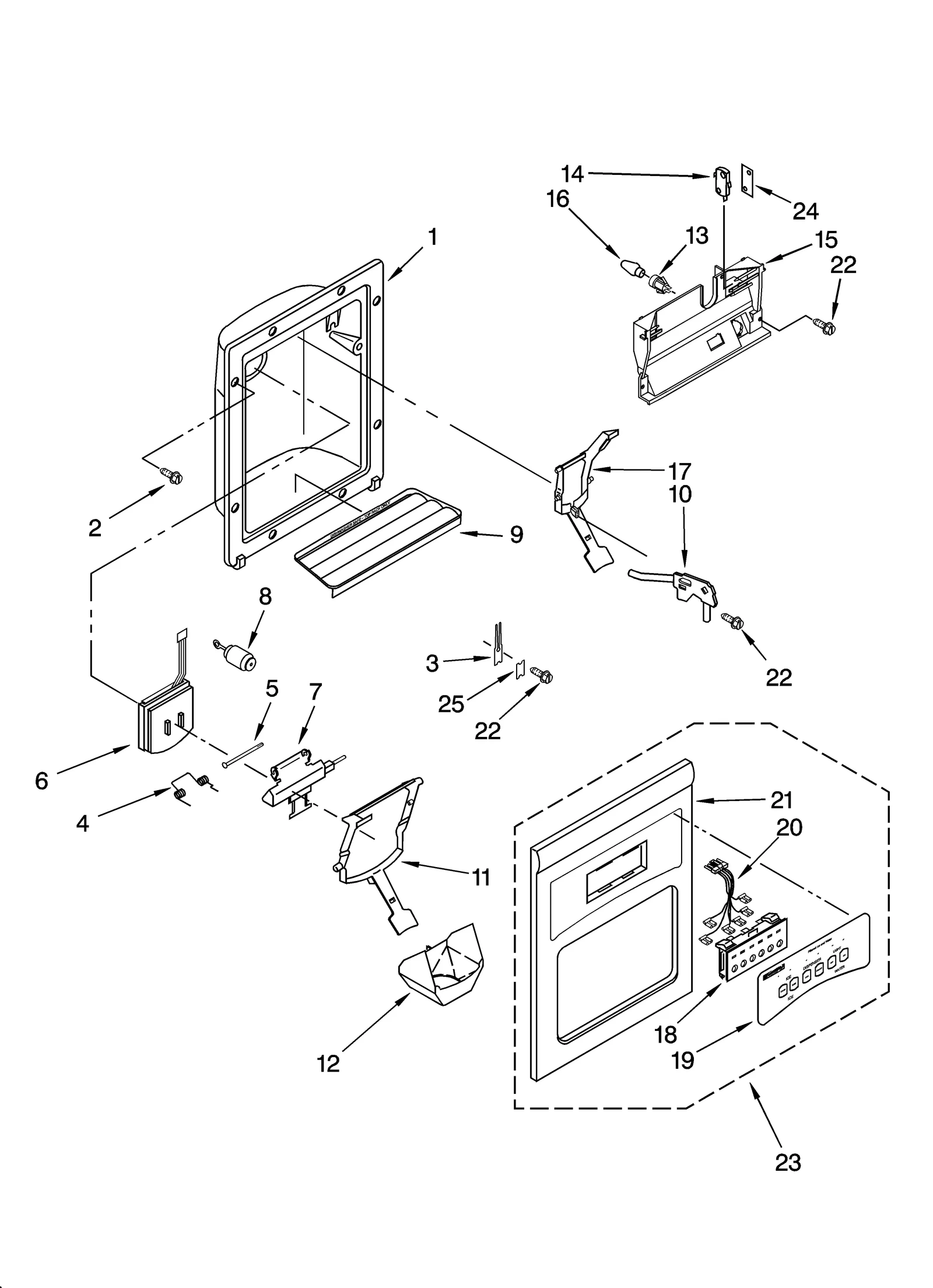 DISPENSER FRONT PARTS