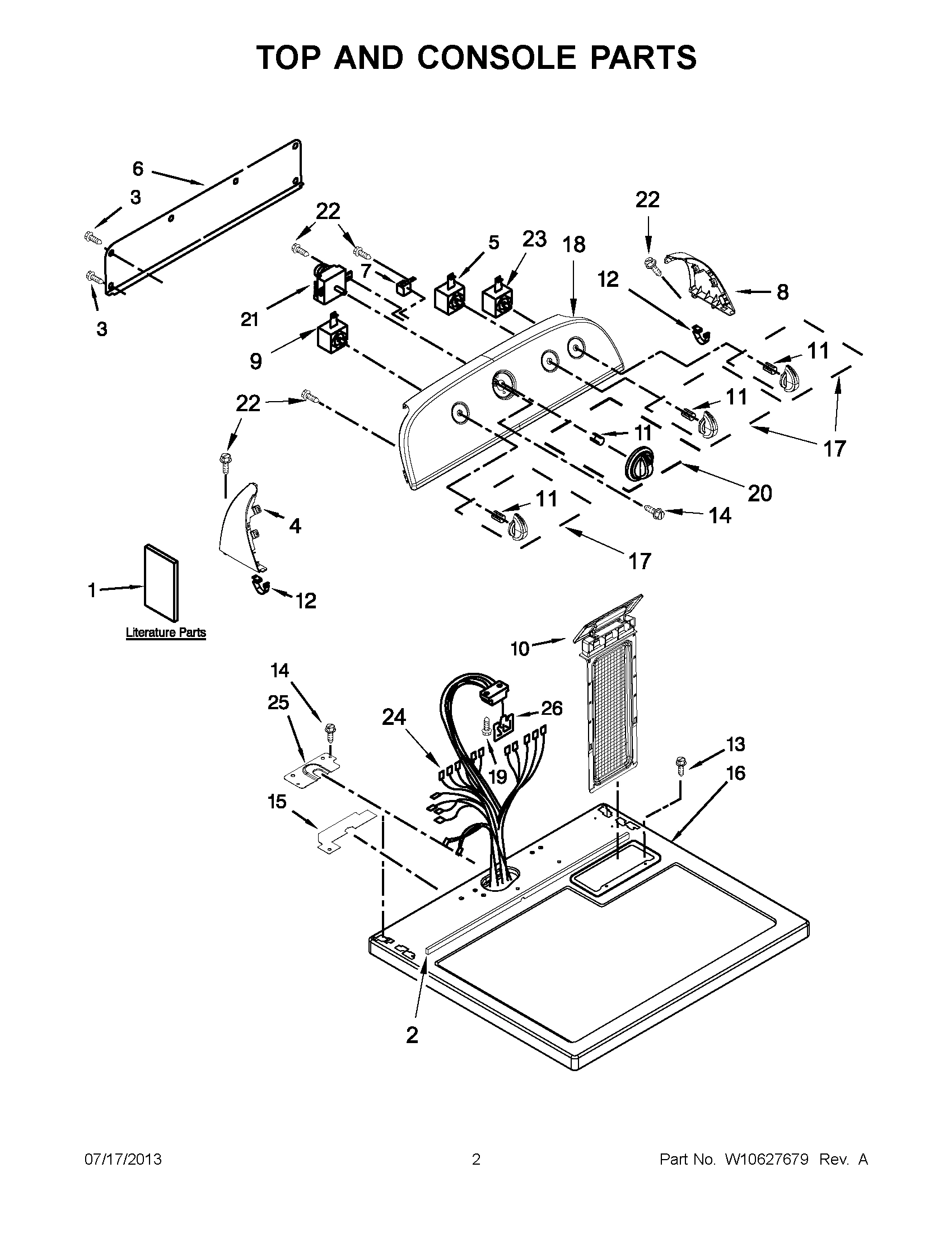 01 - TOP AND CONSOLE PARTS