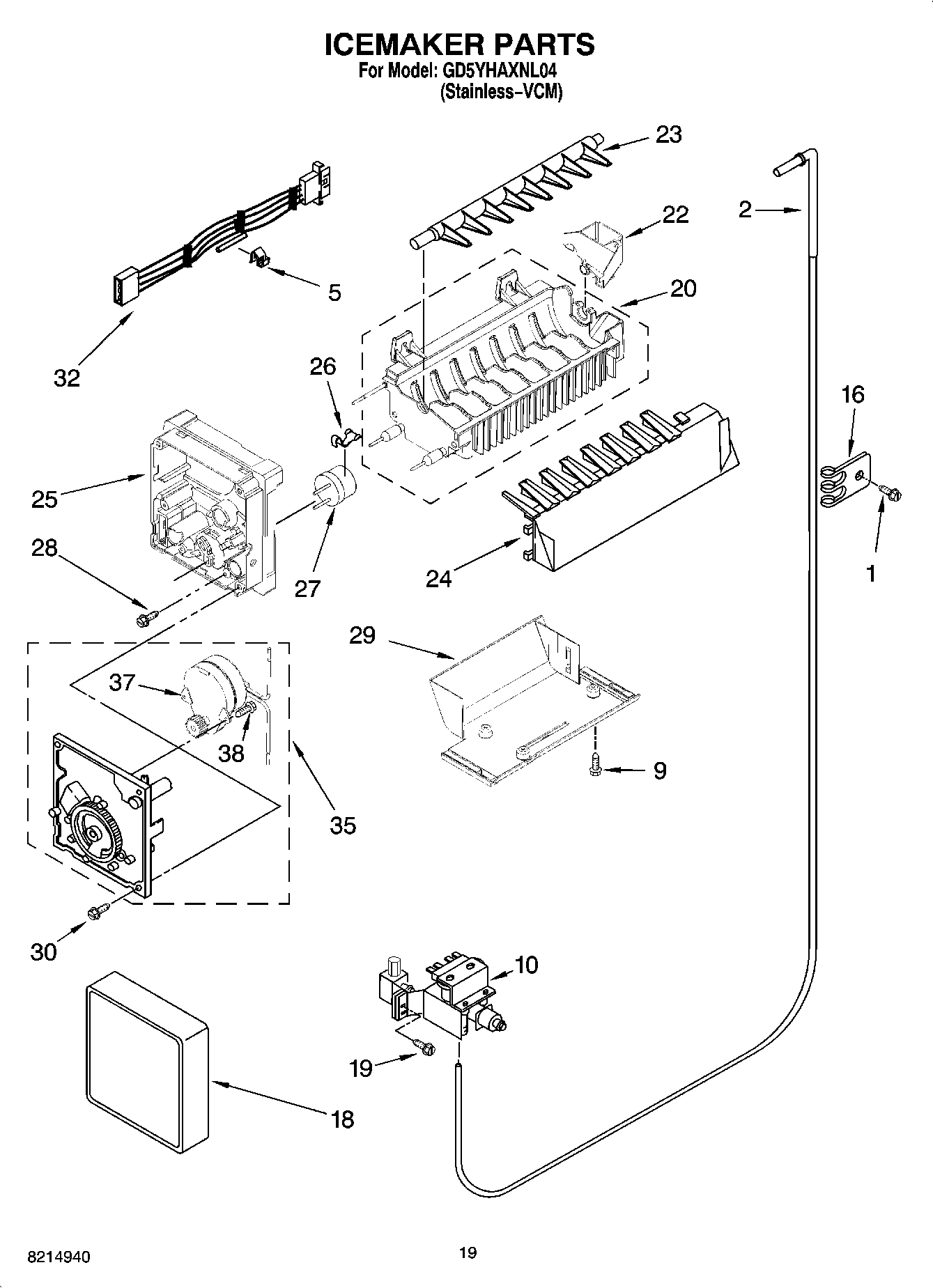 12 - ICEMAKER PARTS, OPTIONAL PARTS (NOT INCLUDED)
