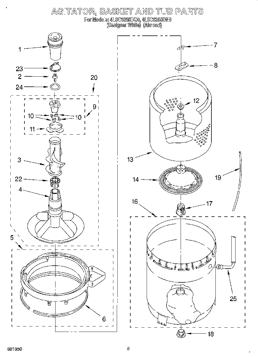 03 - AGITATOR, BASKET, AND TUB