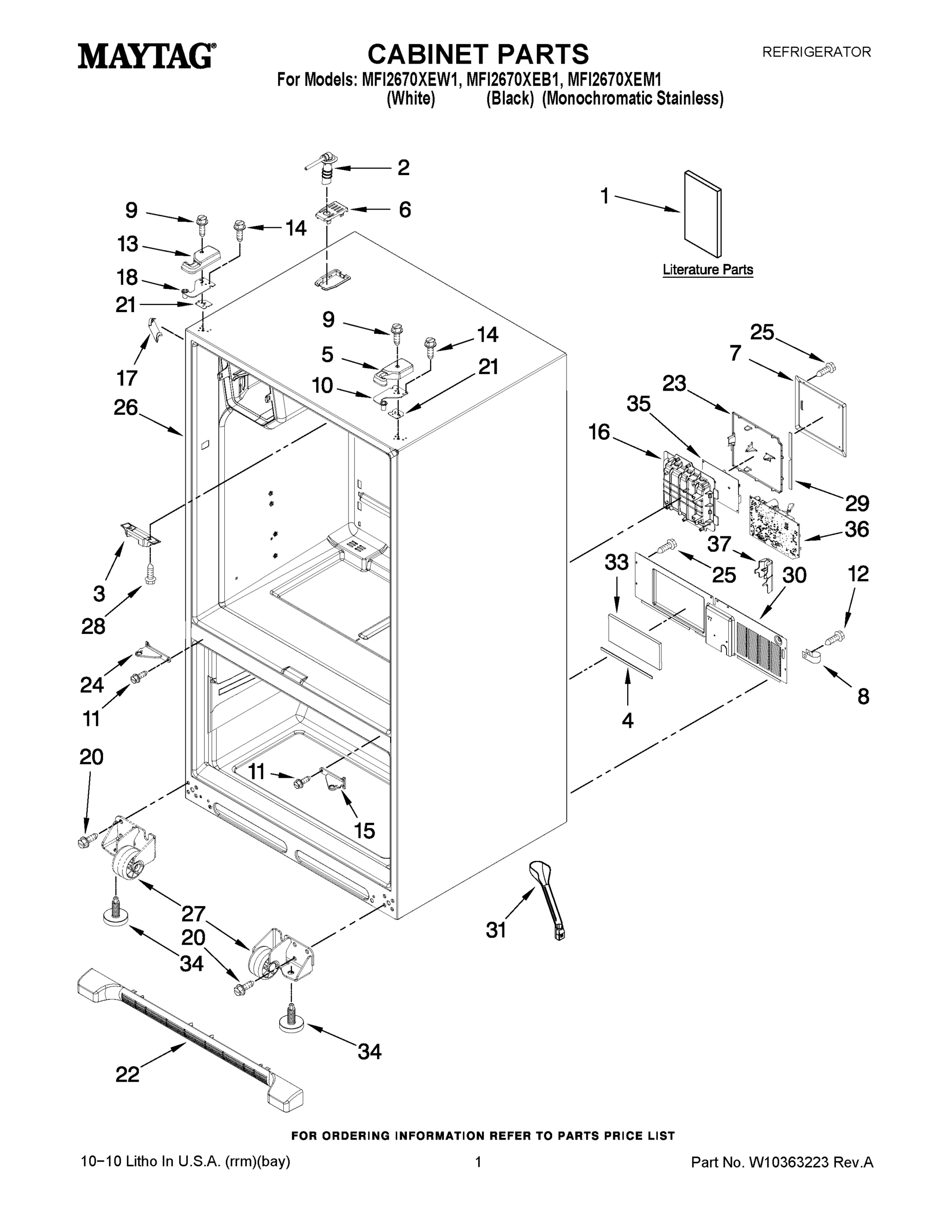 01 - CABINET PARTS