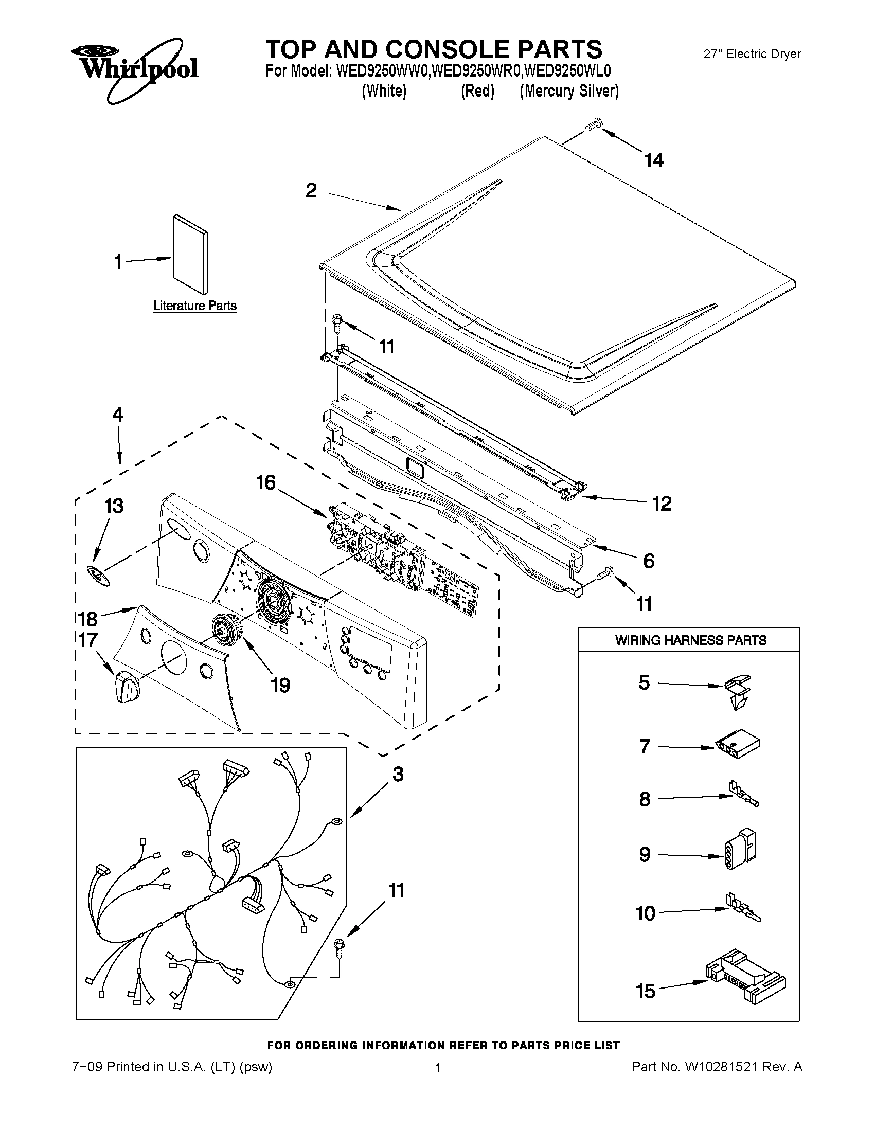 01 - TOP AND CONSOLE PARTS