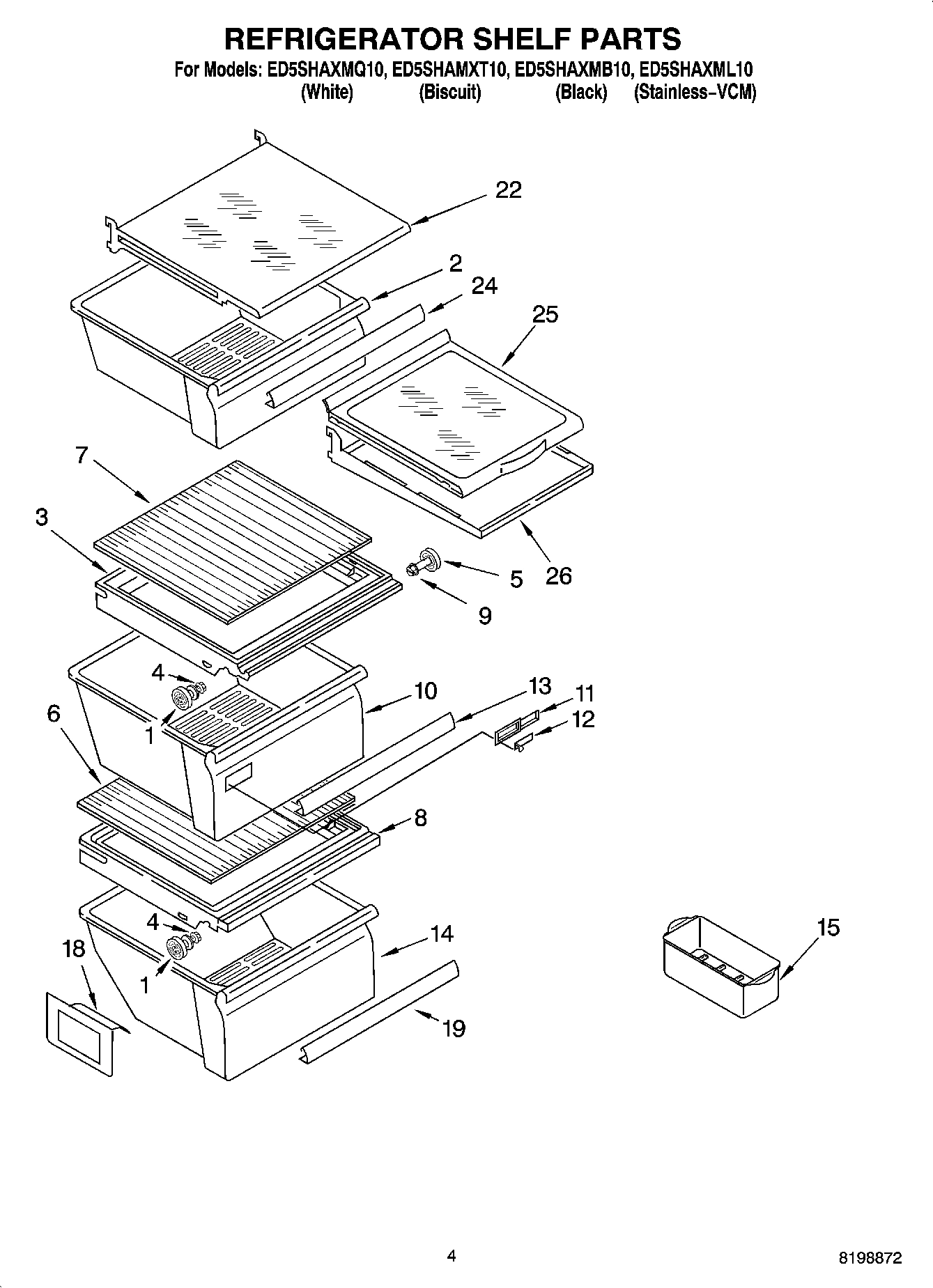 03 - REFRIGERATOR SHELF PARTS