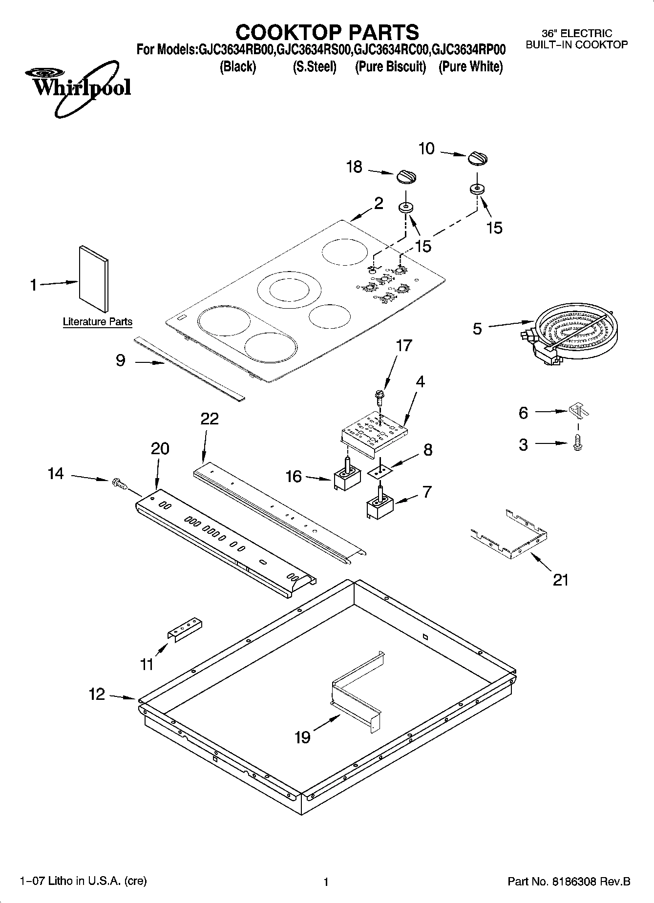 01 - COOKTOP PARTS, OPTIONAL PARTS