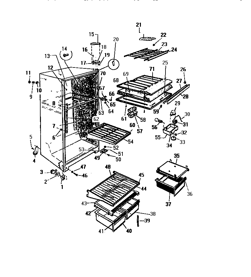 03 - CABINET, SHELVES, DIVIDER, FAN ASSE