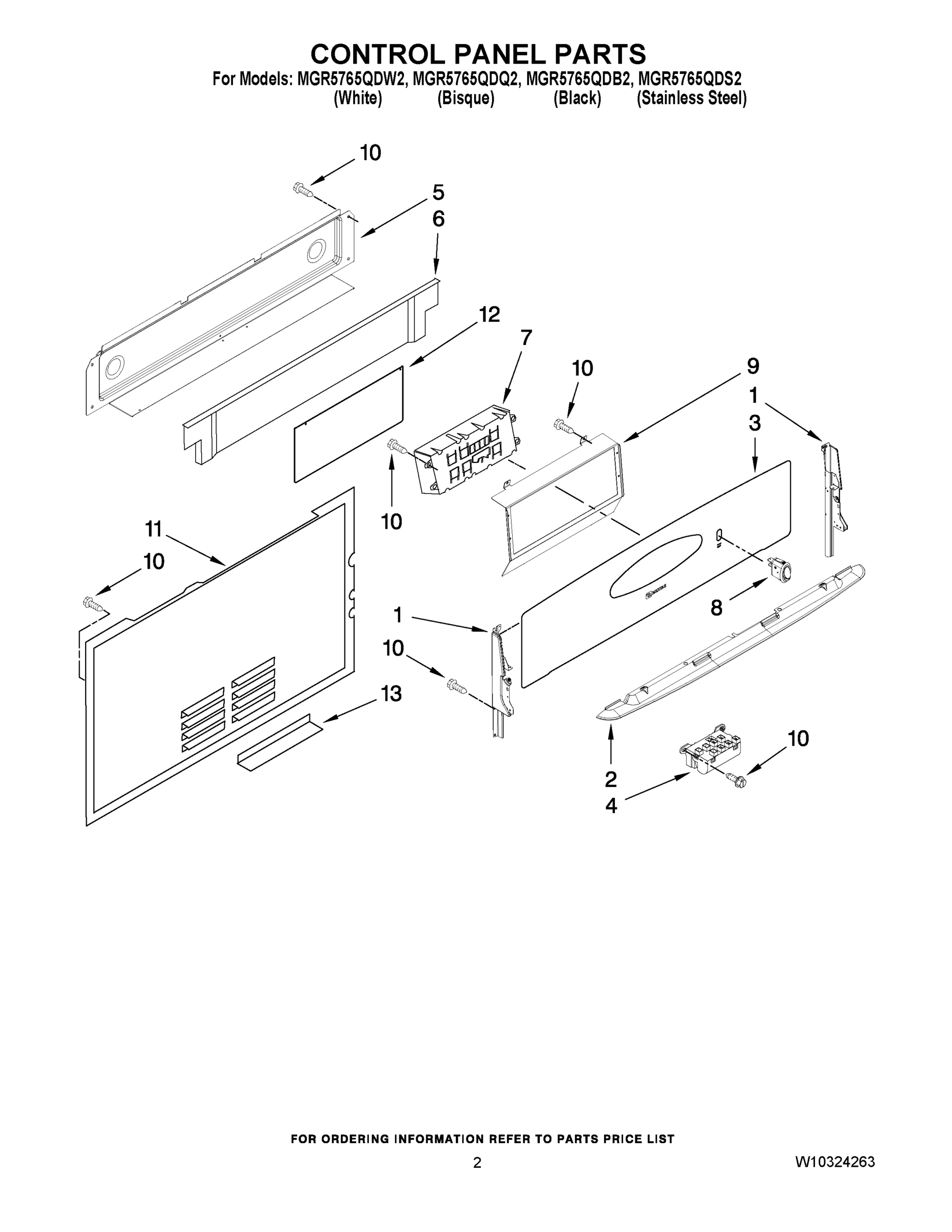 02 - CONTROL PANEL PARTS