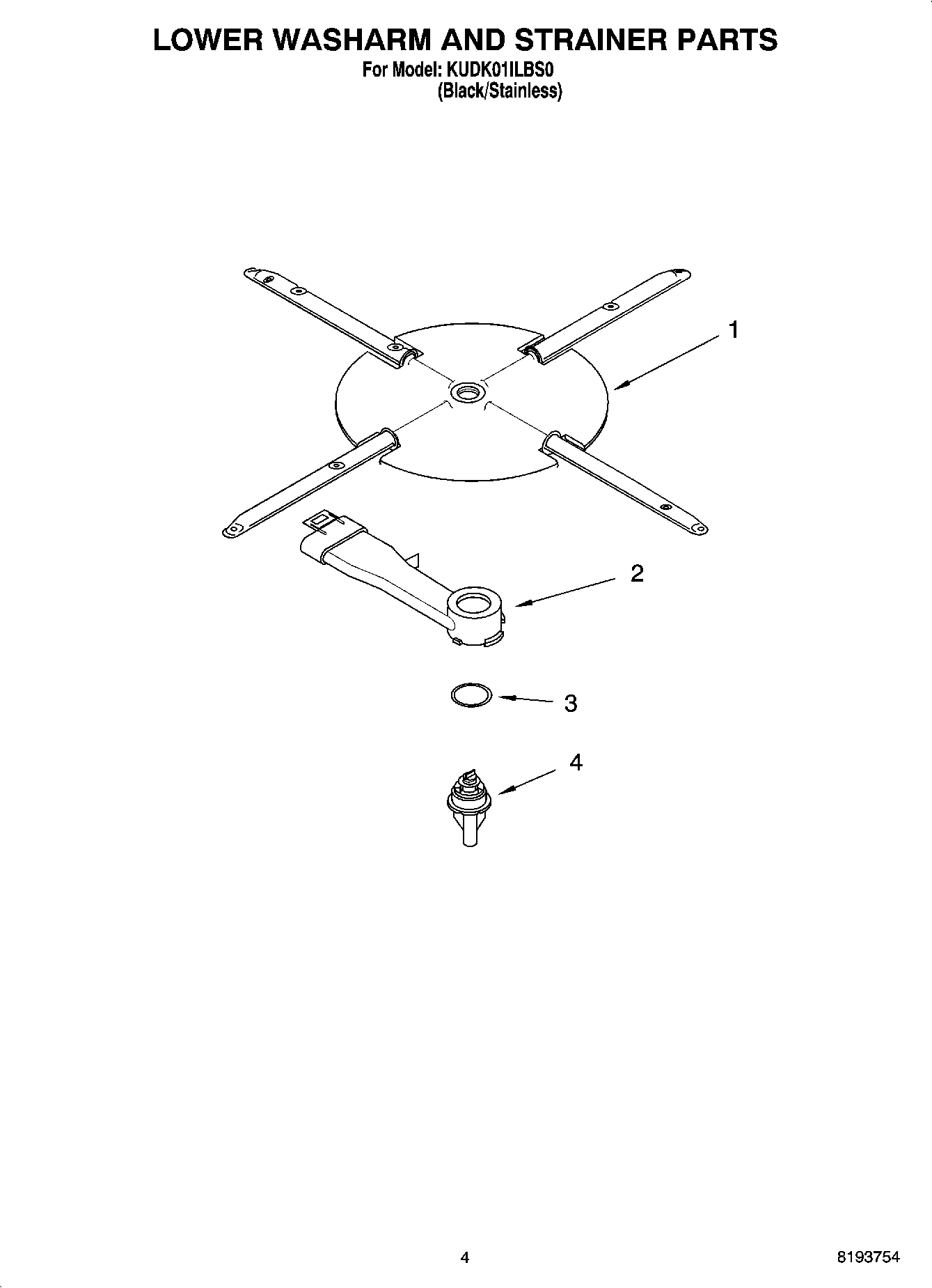 04 - LOWER WASHARM AND STRAINER PARTS