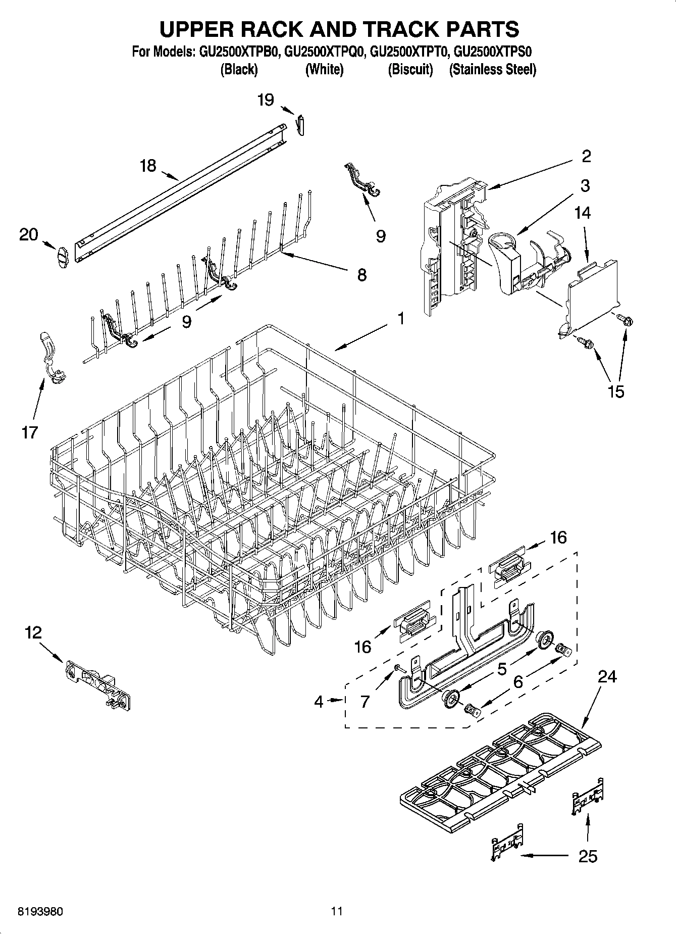 09 - UPPER RACK AND TRACK PARTS