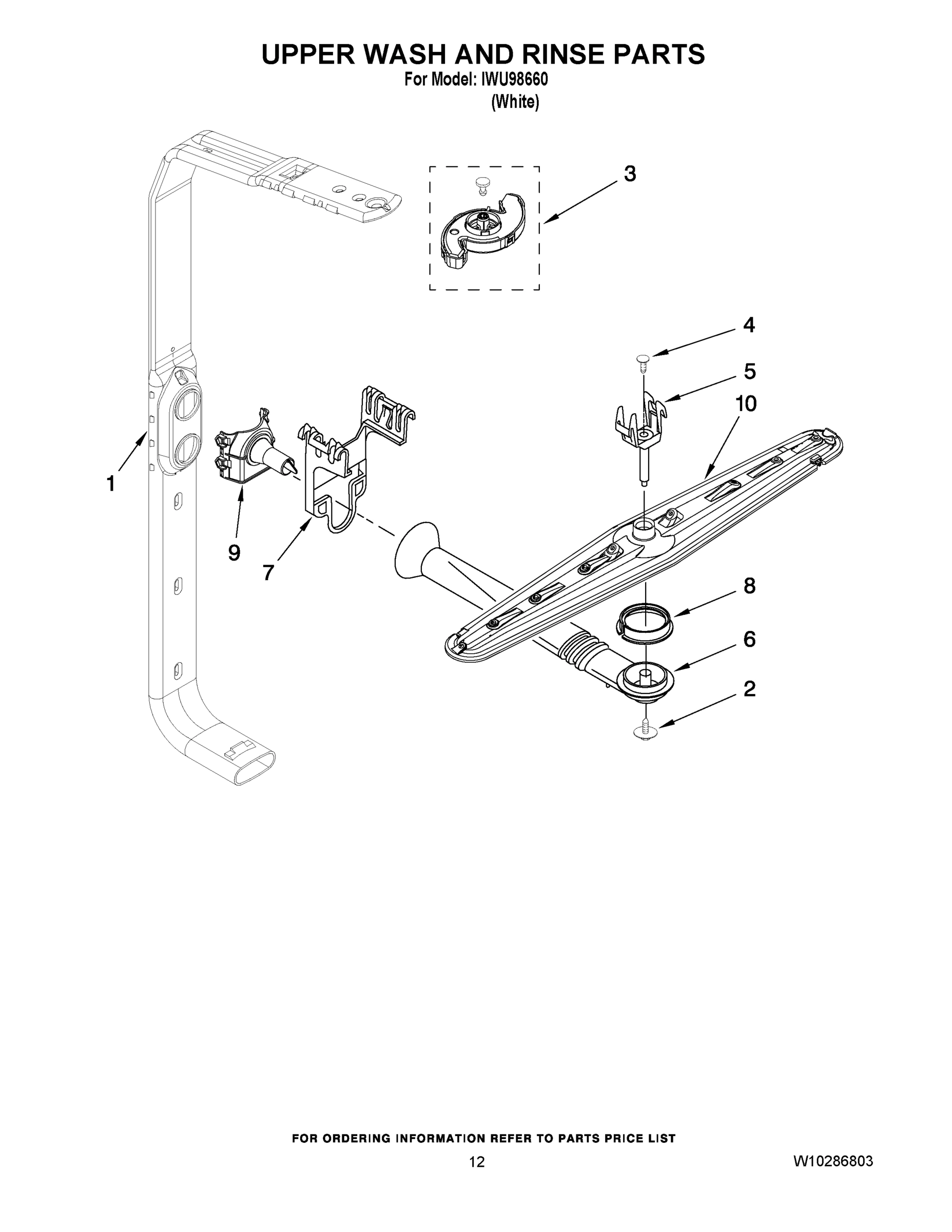 10 - UPPER WASH AND RINSE PARTS