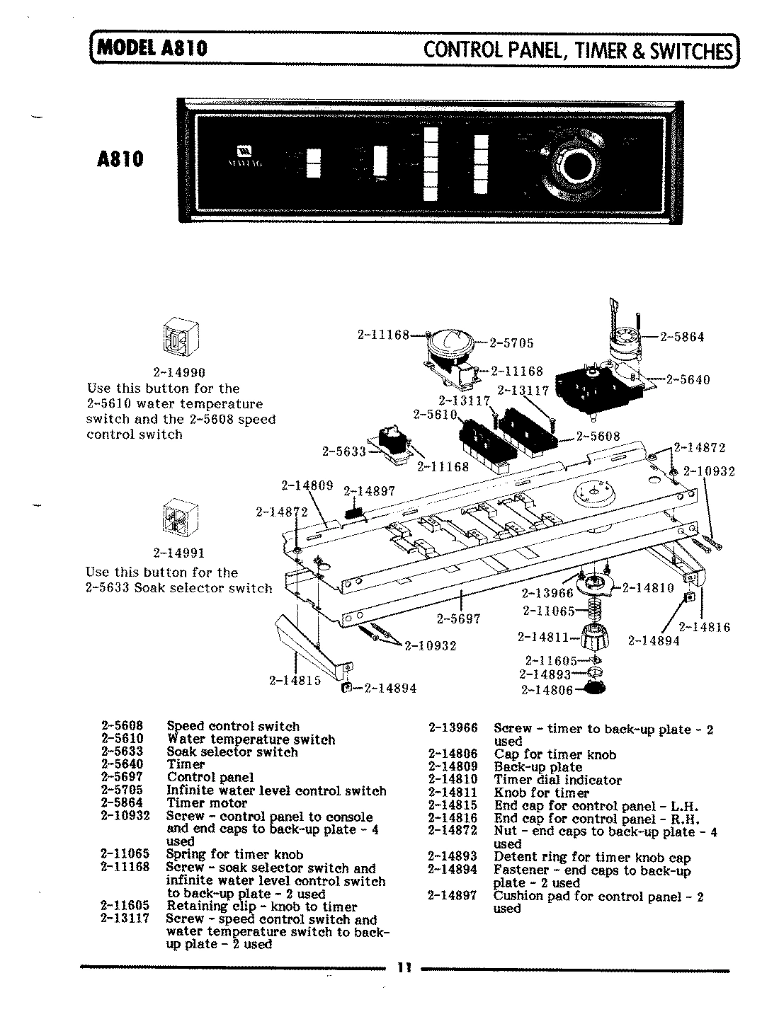 04 - CONTROL PANEL,TIMER & SWITCHES (A810)
