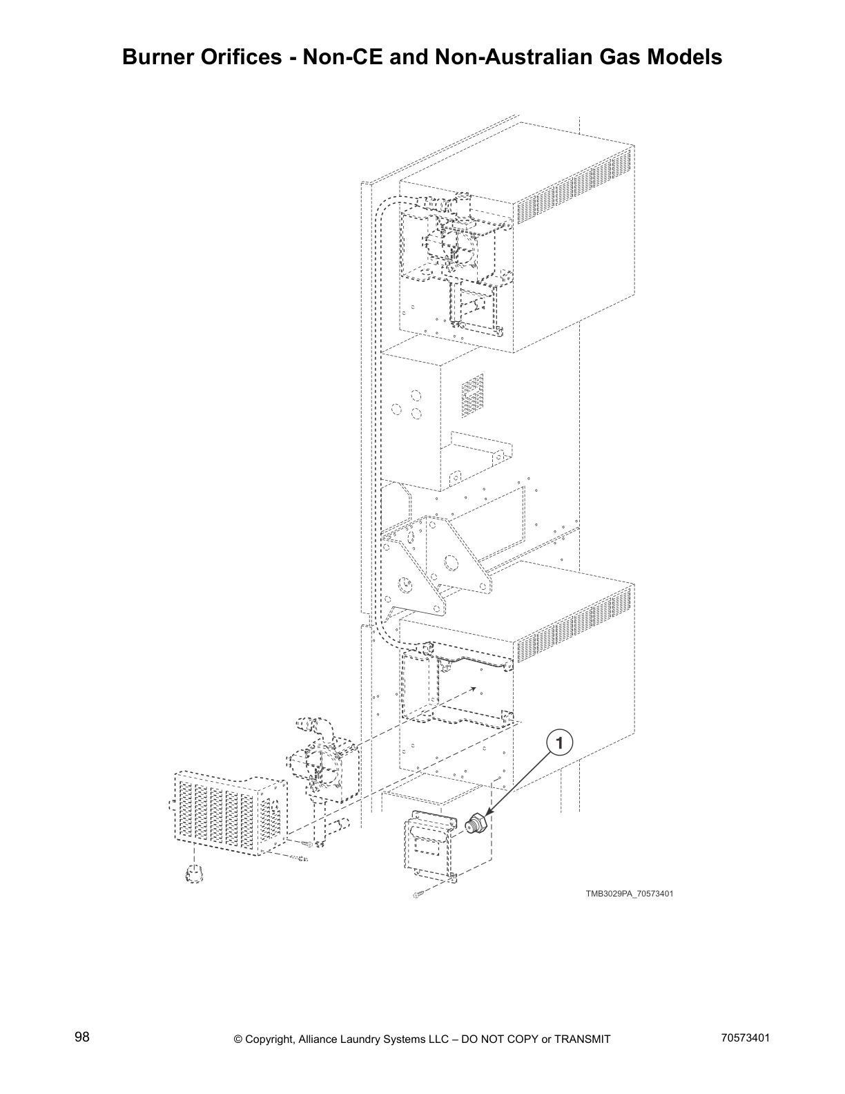 Burner Orifices - Non-CE and Non-Australian Gas Models