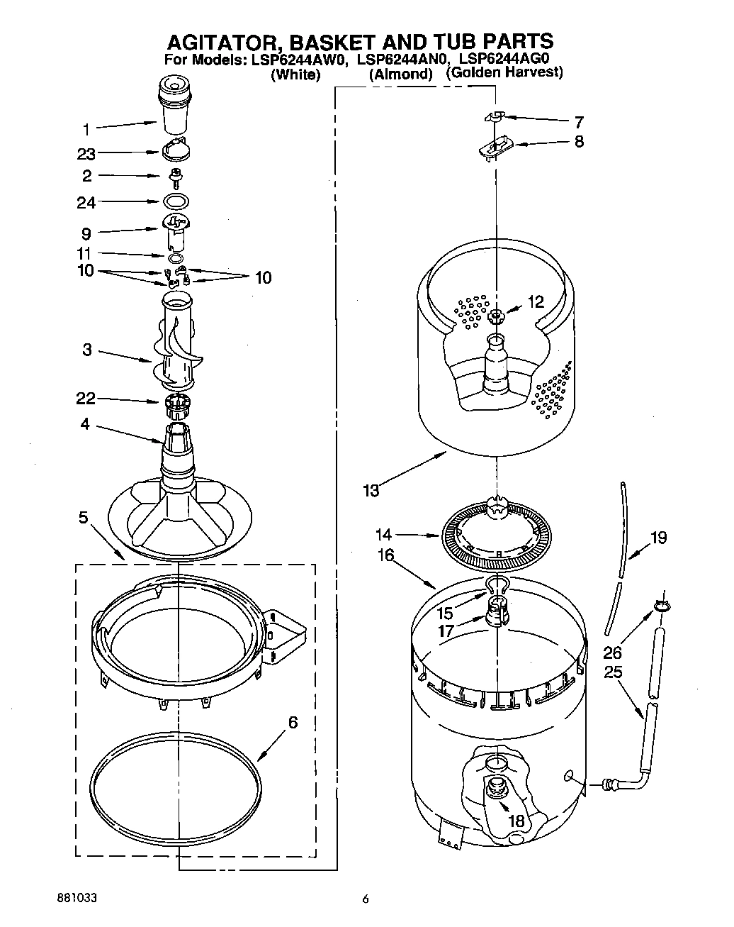 04 - AGITATOR, BASKET AND TUB