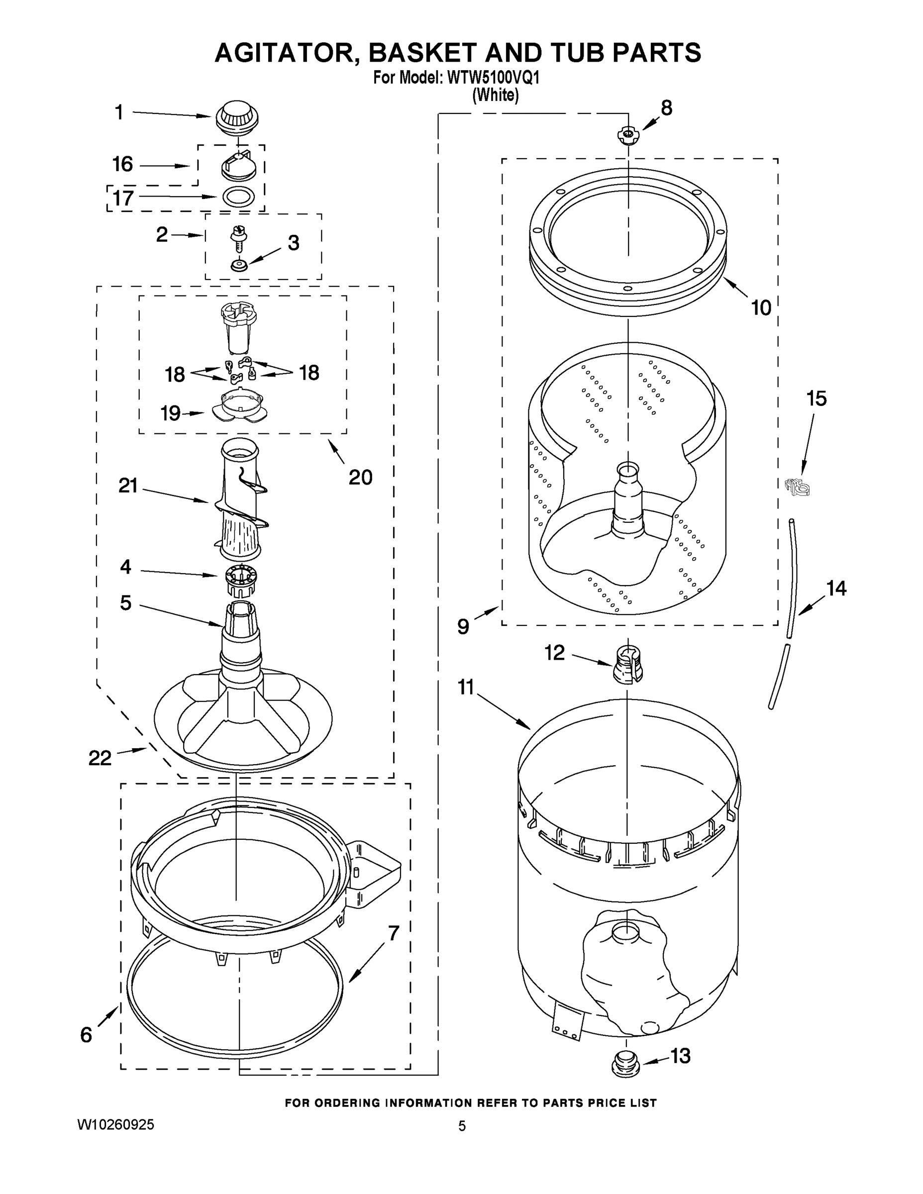 03 - AGITATOR, BASKET AND TUB PARTS