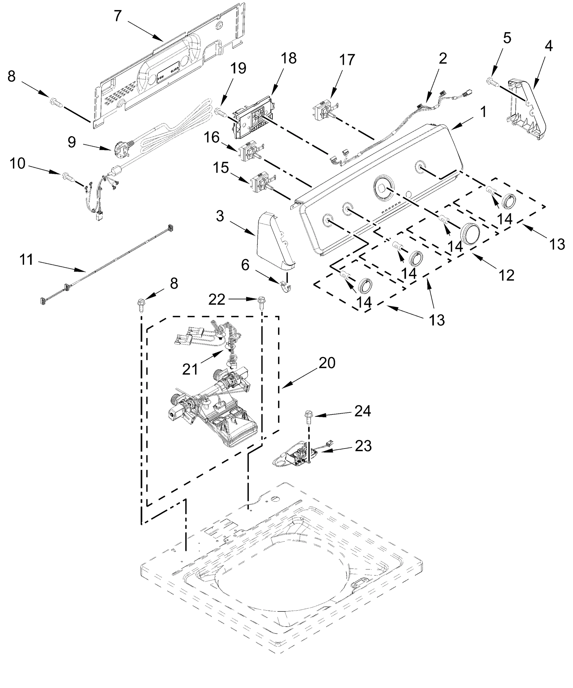 CONTROLS AND WATER INLET PARTS
