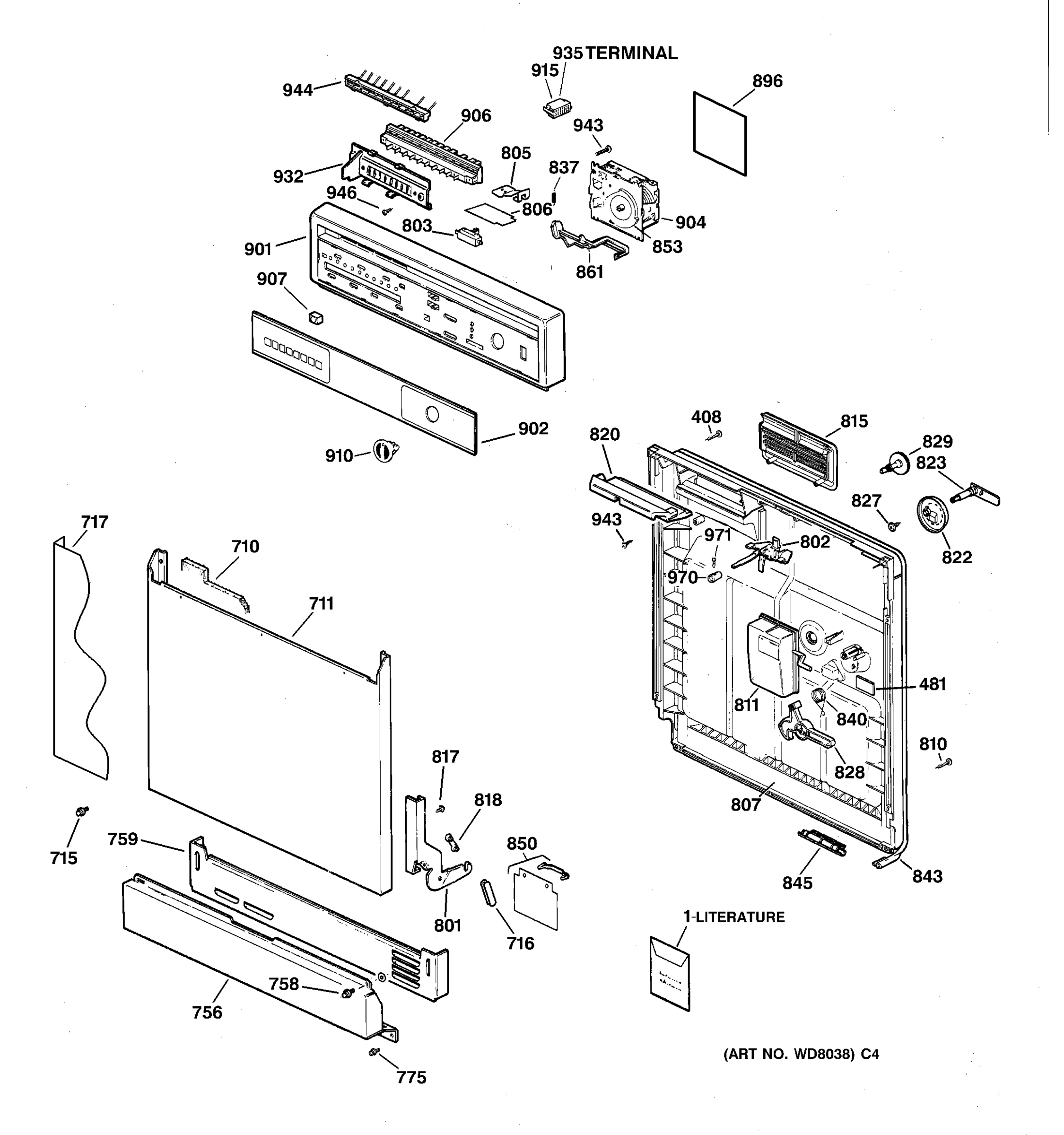 ESCUTCHEON & DOOR ASSEMBLY