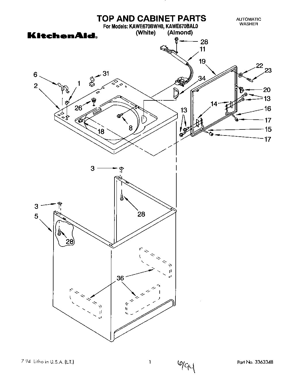 01 - TOP AND CABINET, LIT/OPTIONAL