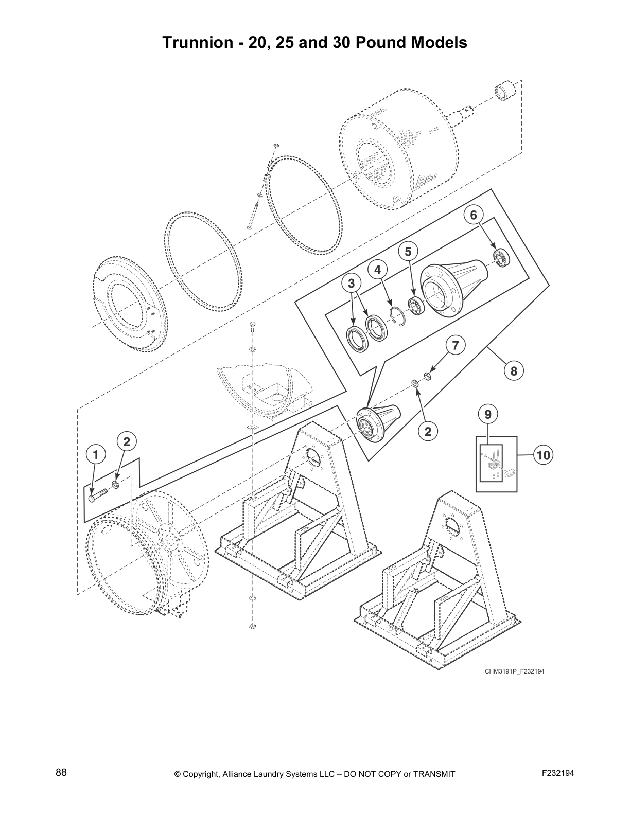 Trunnion - 20, 25 and 30 Pound Models