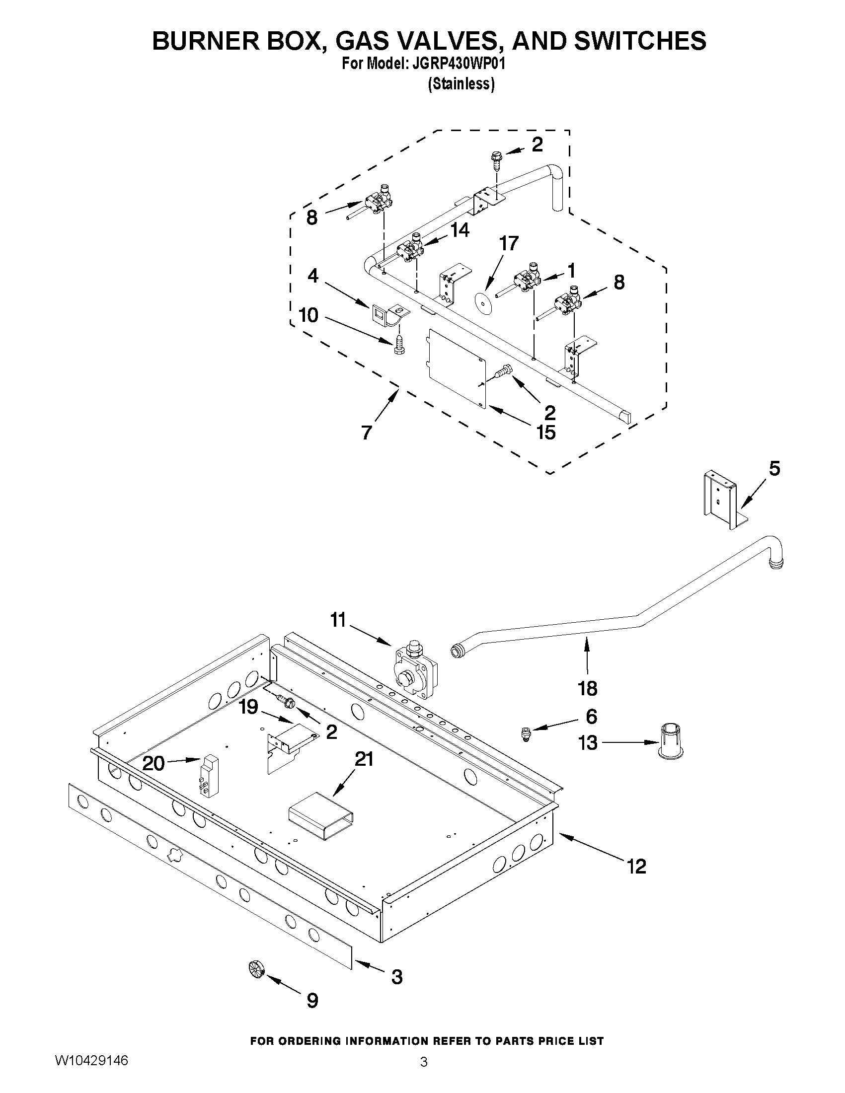 02 - BURNER BOX, GAS VALVES, AND SWITCHES