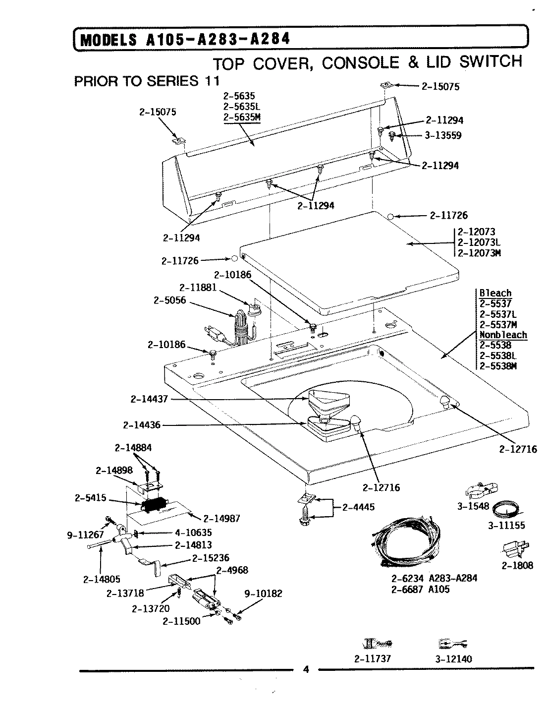 06 - TOP COVER, CONSOLE & LID SWITCH