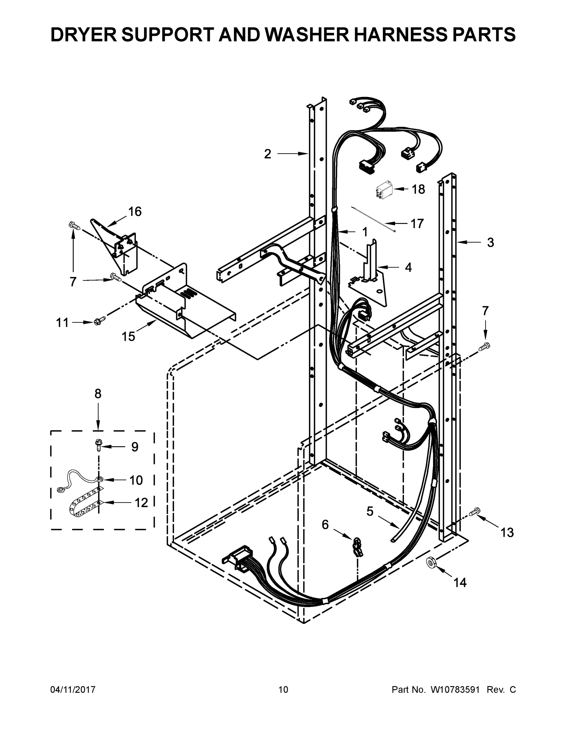 06 - DRYER SUPPORT AND WASHER HARNESS PARTS