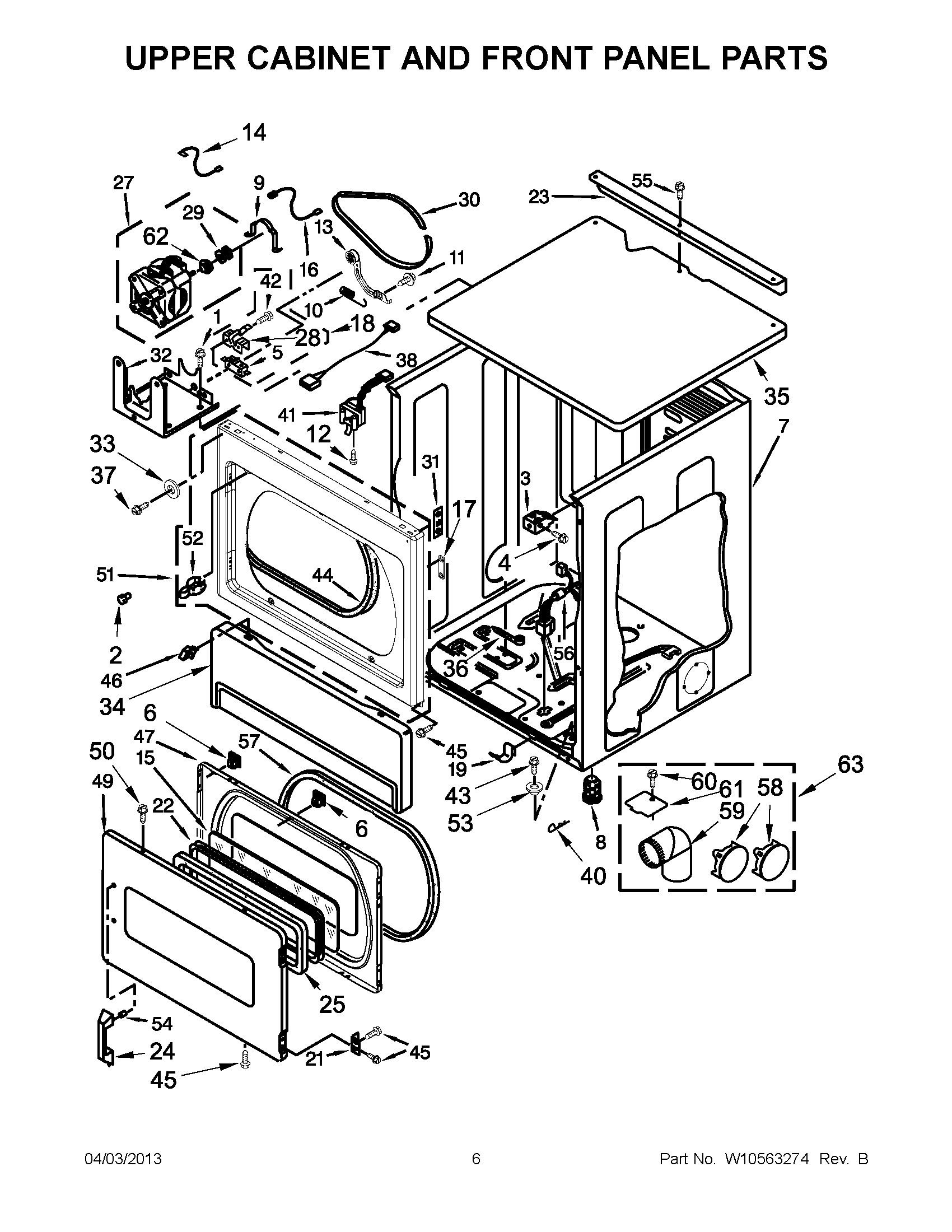 03 - UPPER CABINET AND FRONT PANEL PARTS