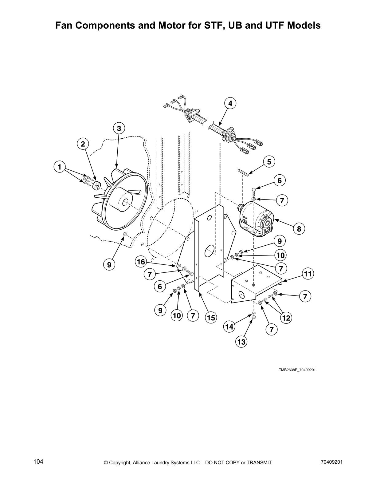Fan Components and Motor for STF, UB and UTF Models