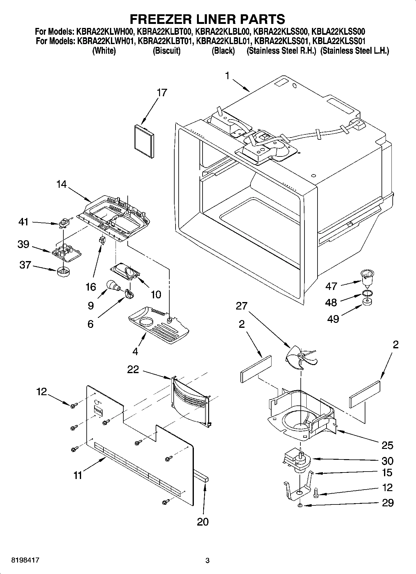 02 - FREEZER LINER PARTS