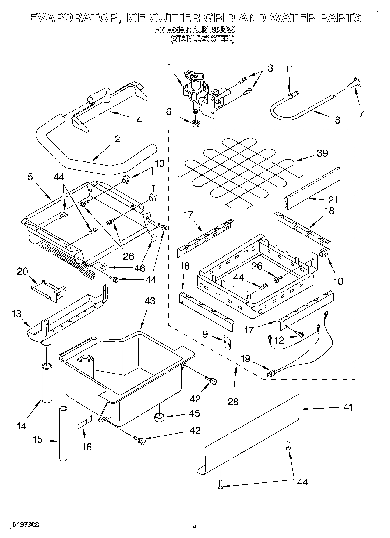 02 - EVAPORATOR, ICE CUTTER GRID AND WATER