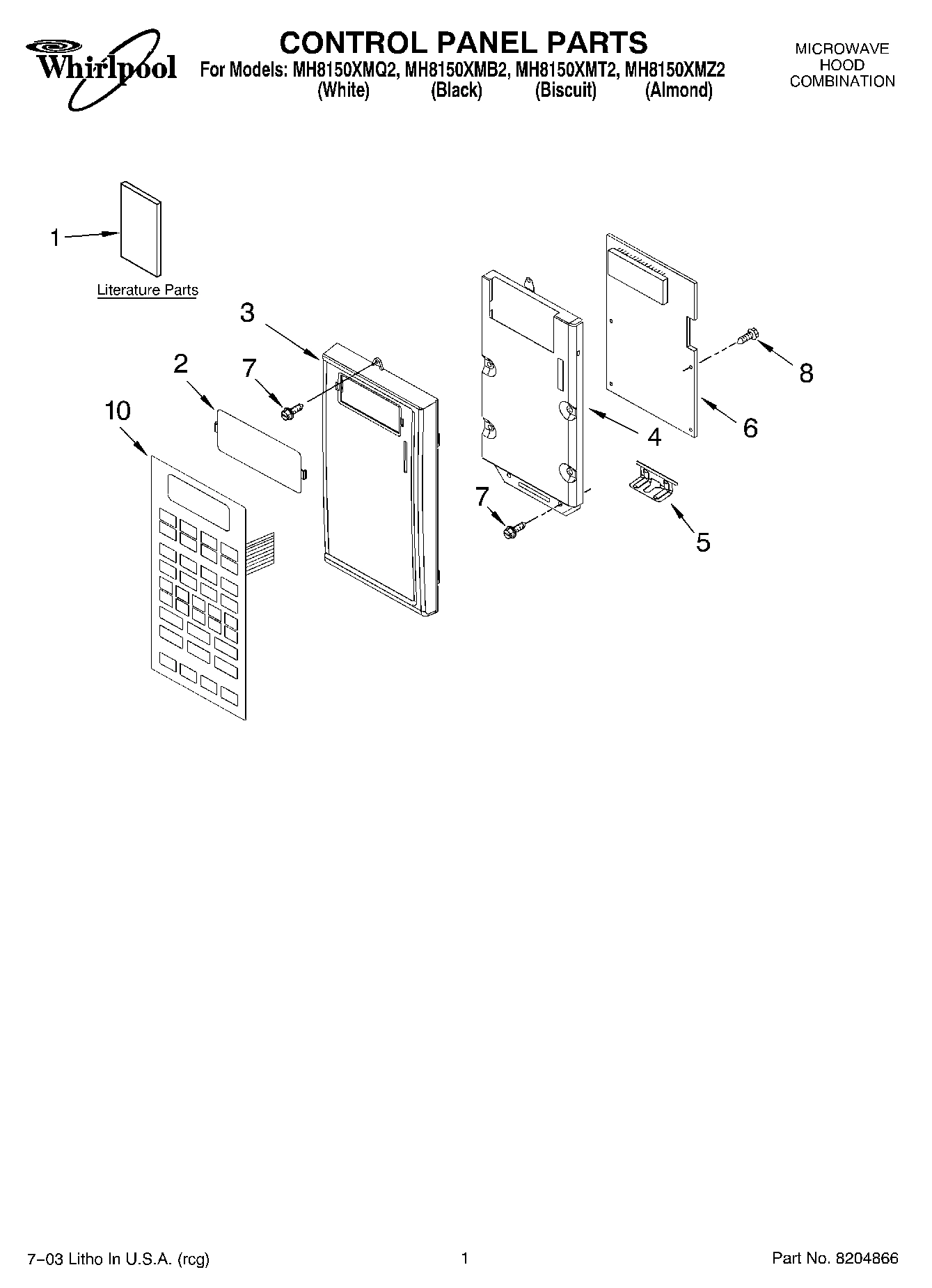 01 - CONTROL PANEL PARTS