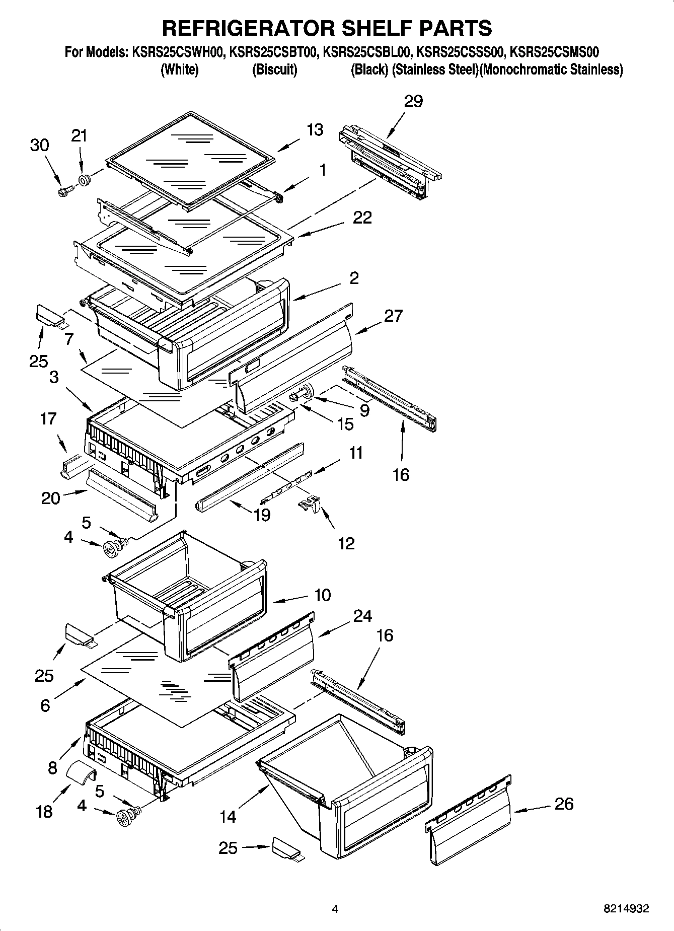 03 - REFRIGERATOR SHELF PARTS