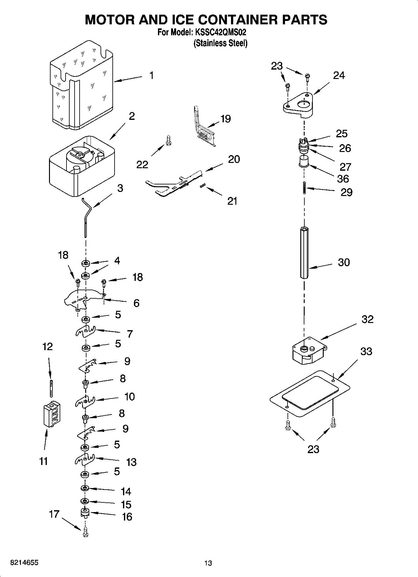 09 - MOTOR AND ICE CONTAINER PARTS