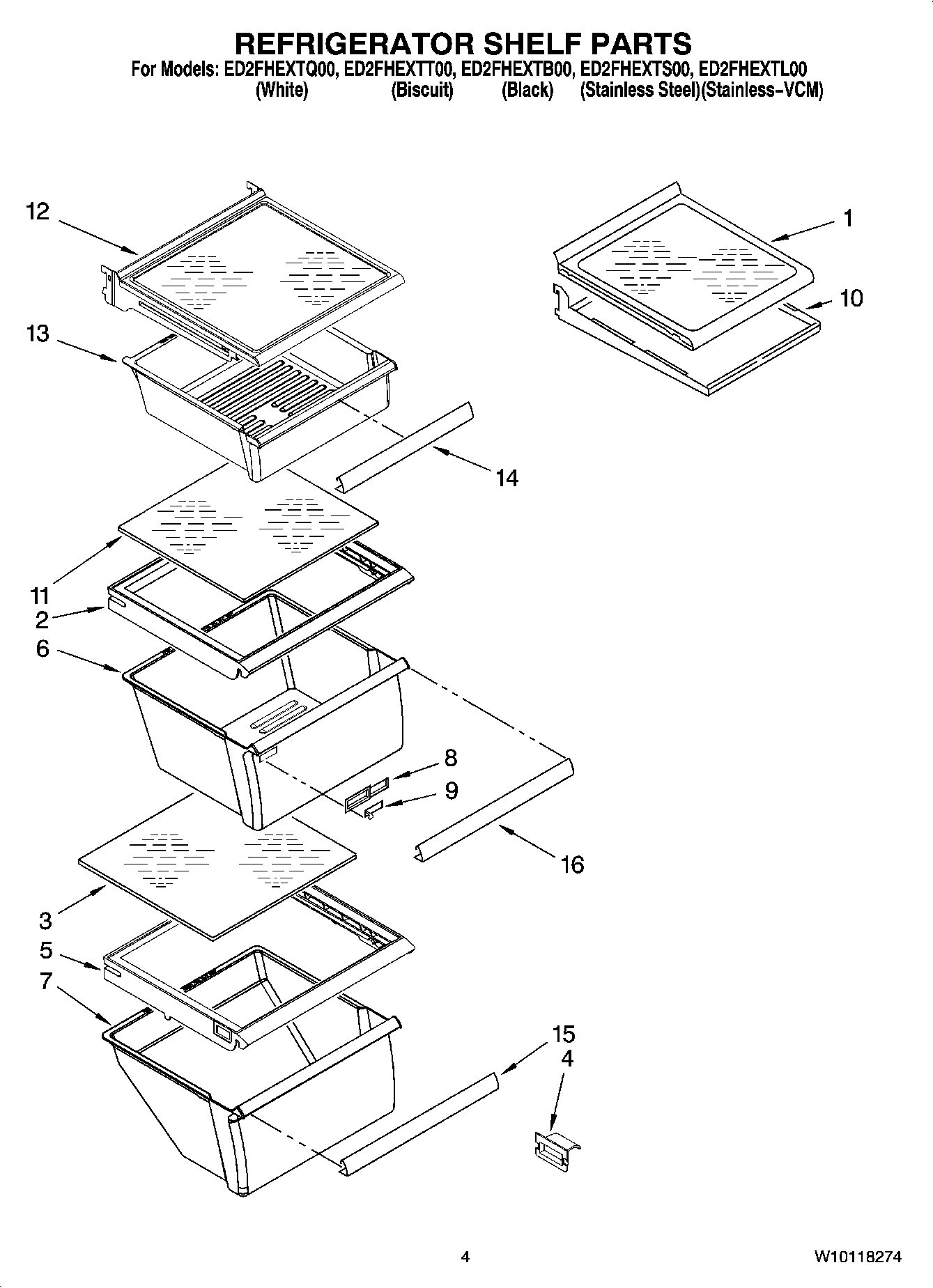03 - REFRIGERATOR SHELF PARTS
