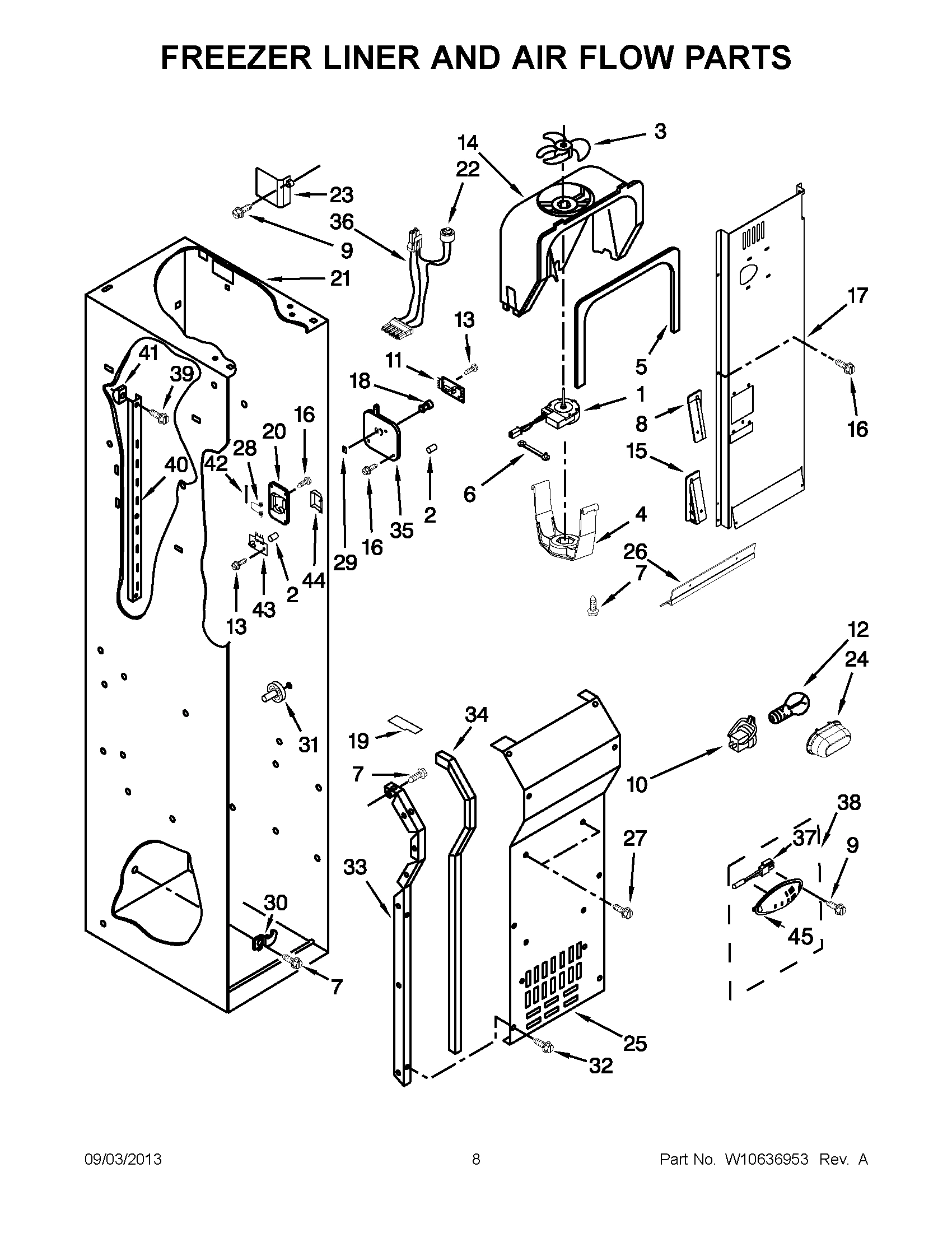 05 - FREEZER LINER AND AIR FLOW PARTS