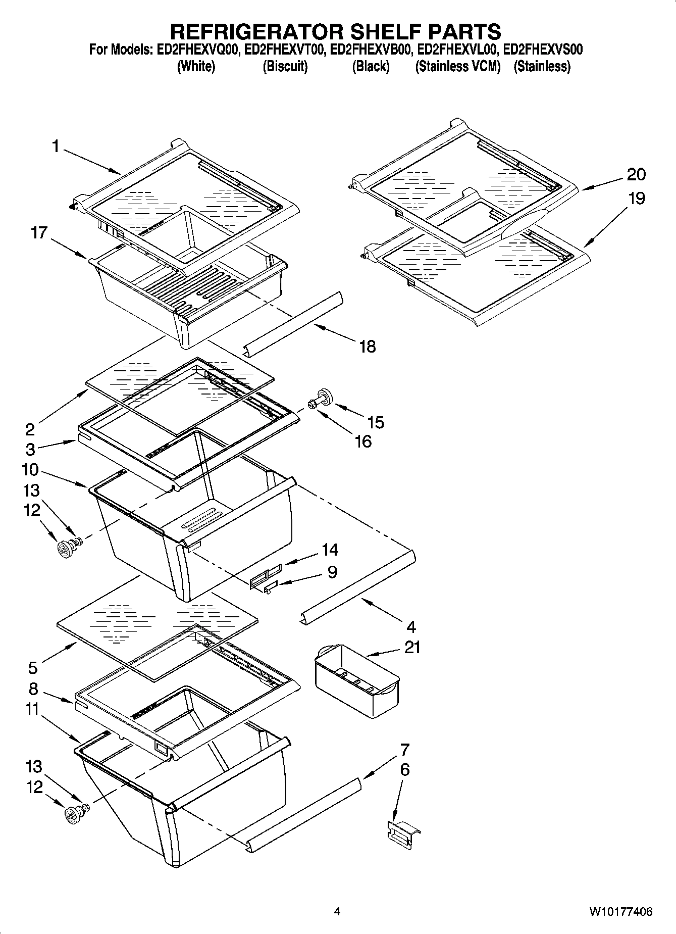 03 - REFRIGERATOR SHELF PARTS
