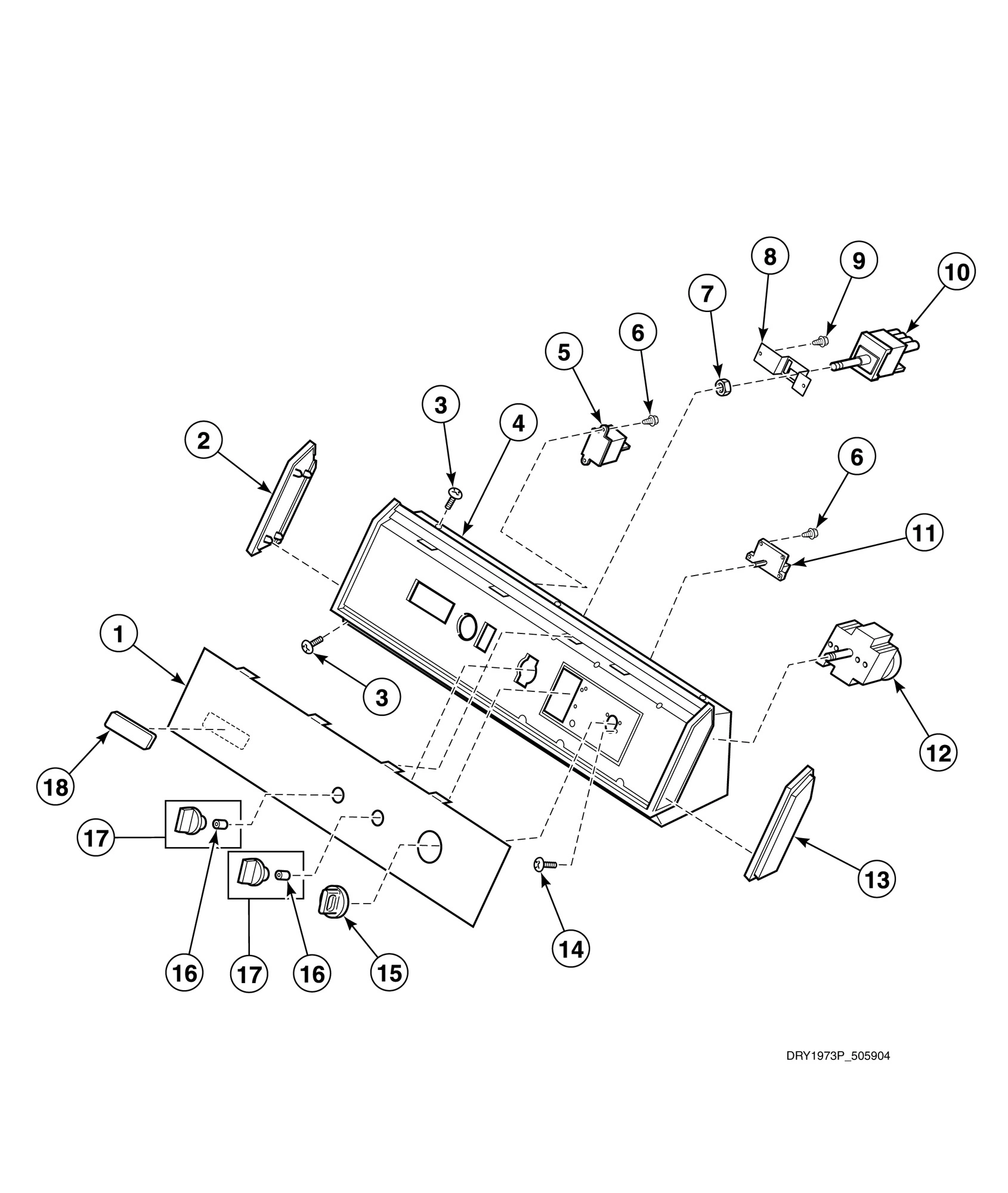 Graphic Panel, Control Hood and Controls (Drawing 5 of 7)