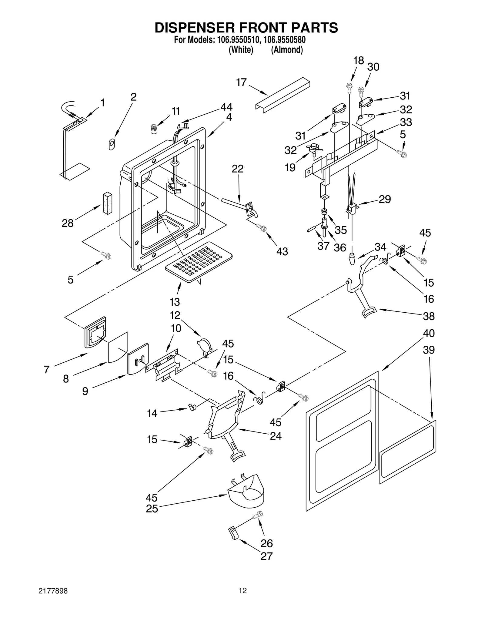 DISPENSER FRONT PARTS