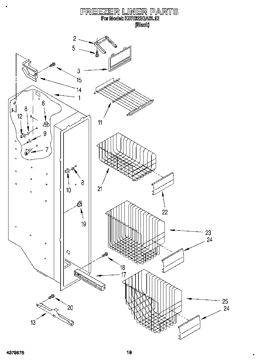 12 - FREEZER LINER, LIT/OPTIONAL