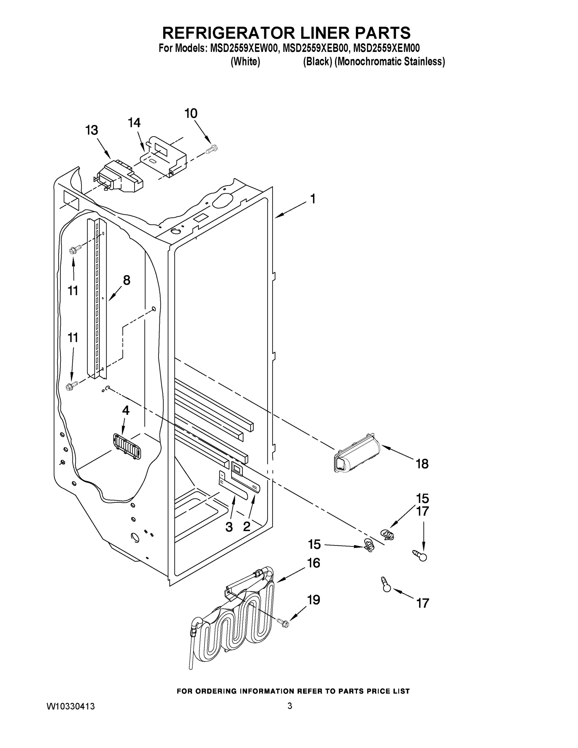 02 - REFRIGERATOR LINER PARTS