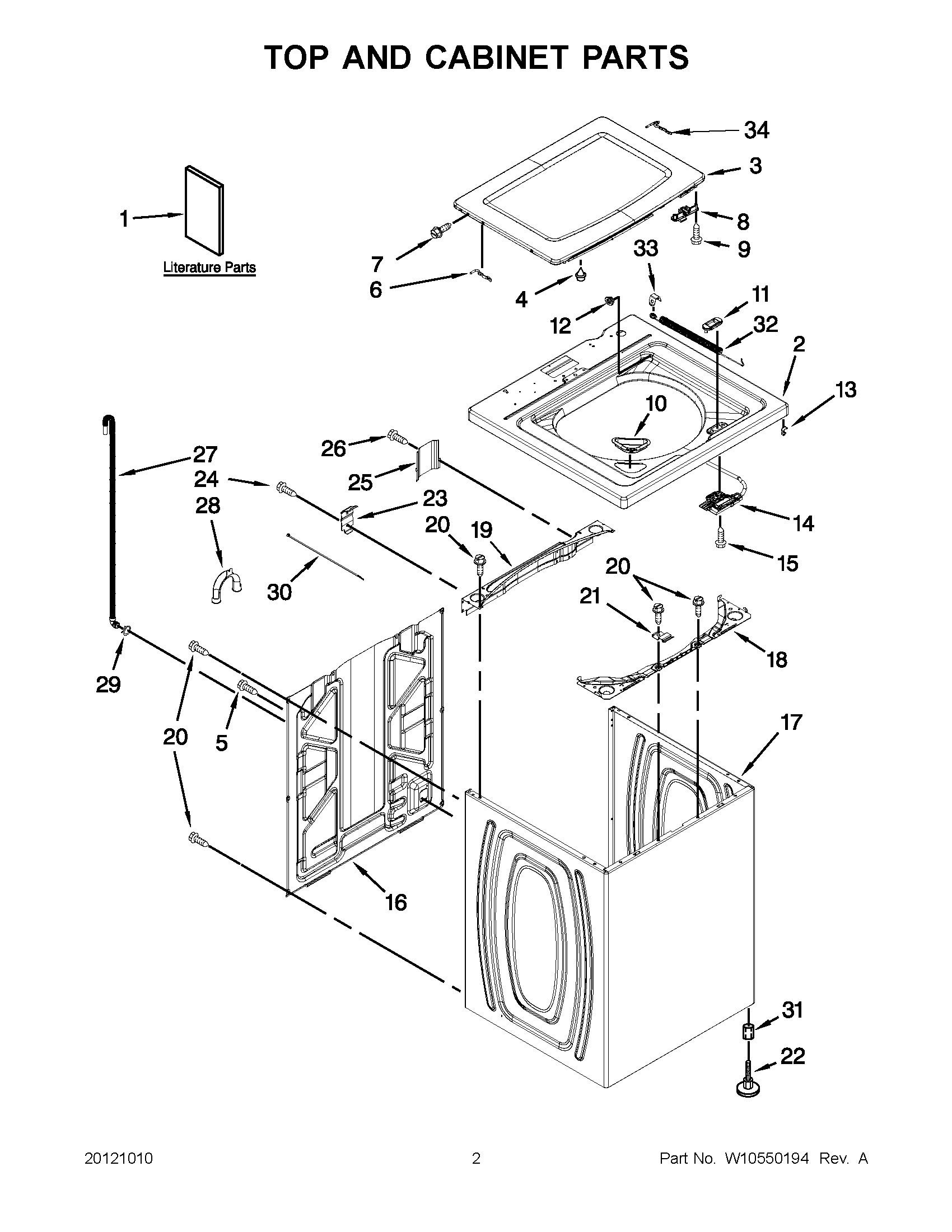 01 - TOP AND CABINET PARTS